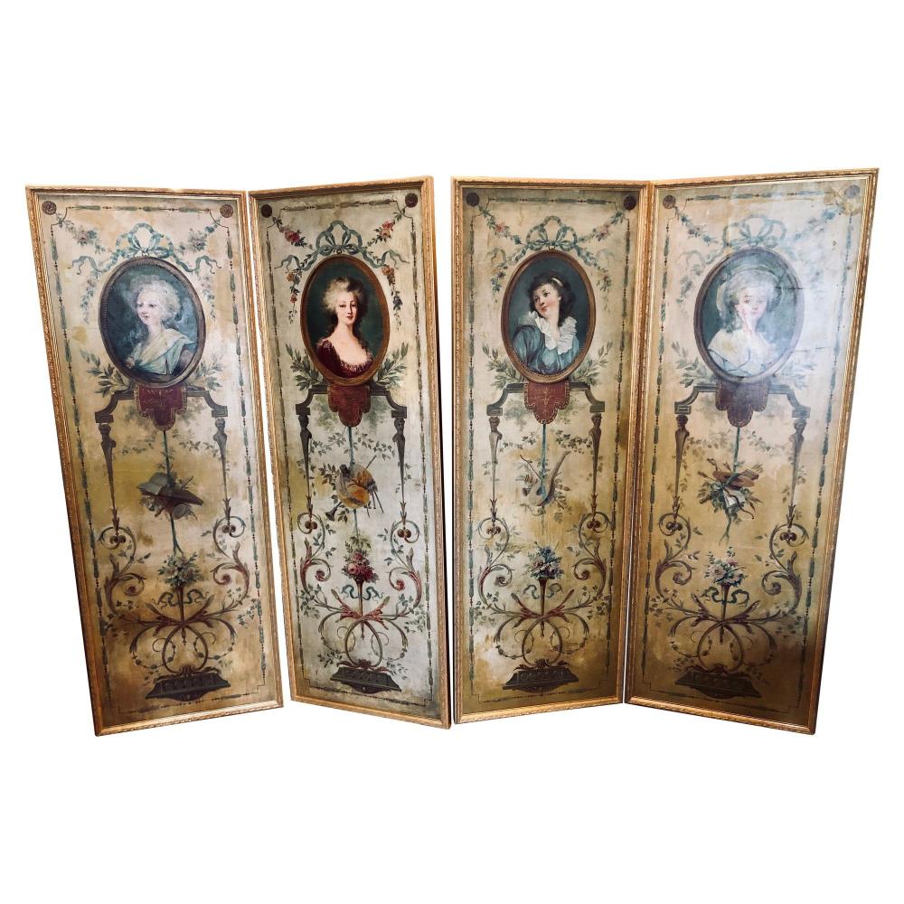 French 19th Century, Oil on Canvas, Wall Panels or Trumeau Paintings