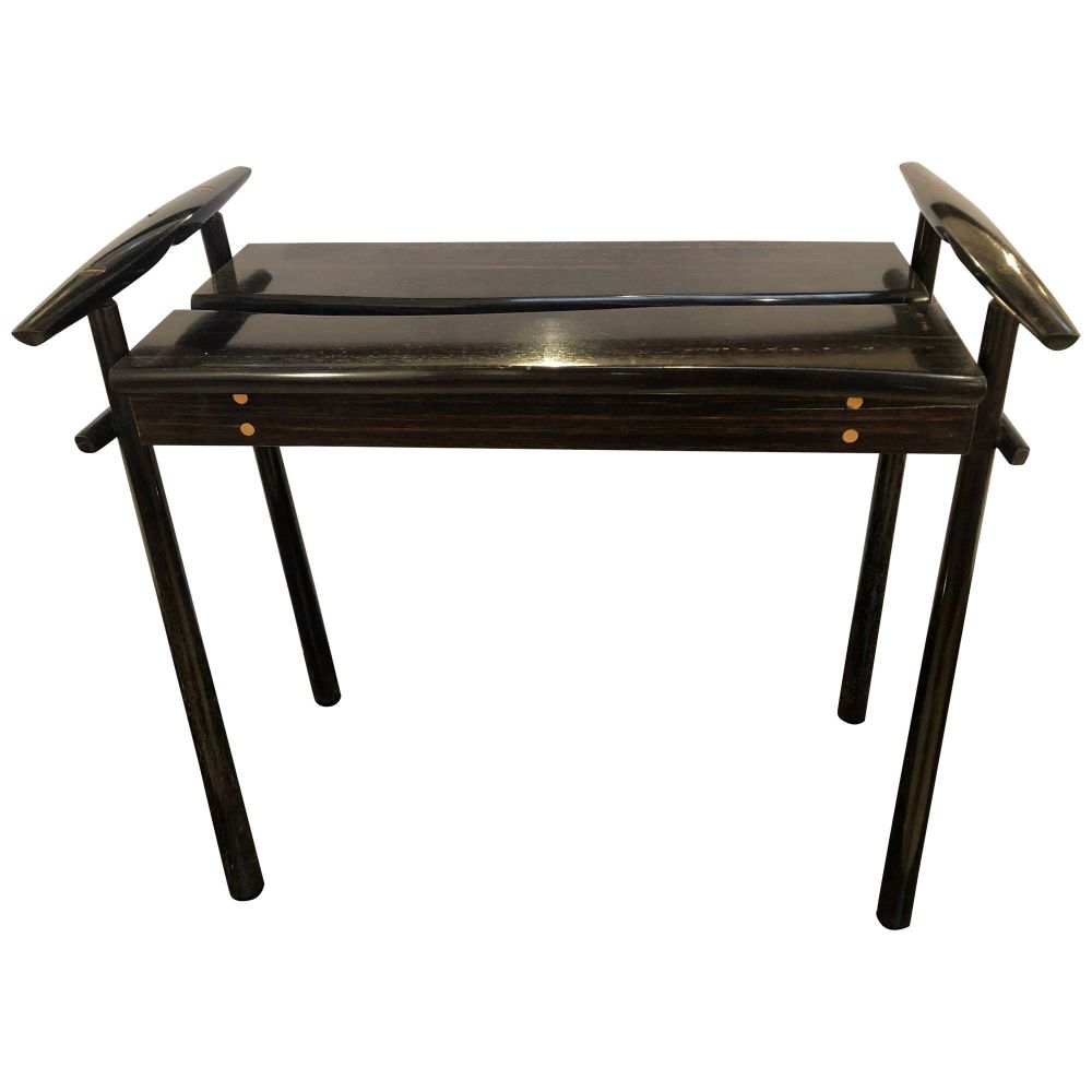 David Ebner "TORii" End Table Side Table Ebony Wood Signed 'DNE 84'