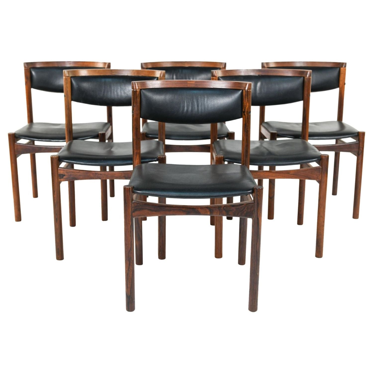 Six Mid-Century Modern Danish Dining Chairs, Soro Stolefabrik Denmark, Rosewood