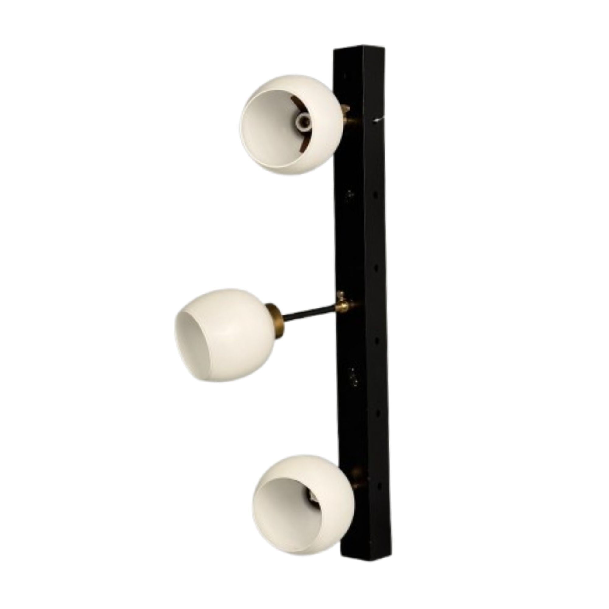 Italian Mid-Century Modern, Three Light Wall Sconce, Painted Metal, Glass, 1950s