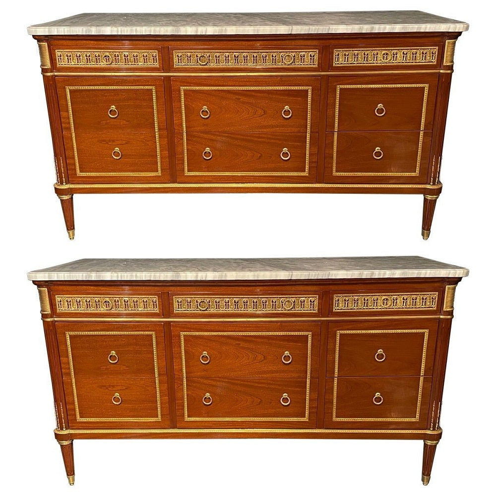 Pair of Monumental French Commodes in the Manner of Maison Jansen