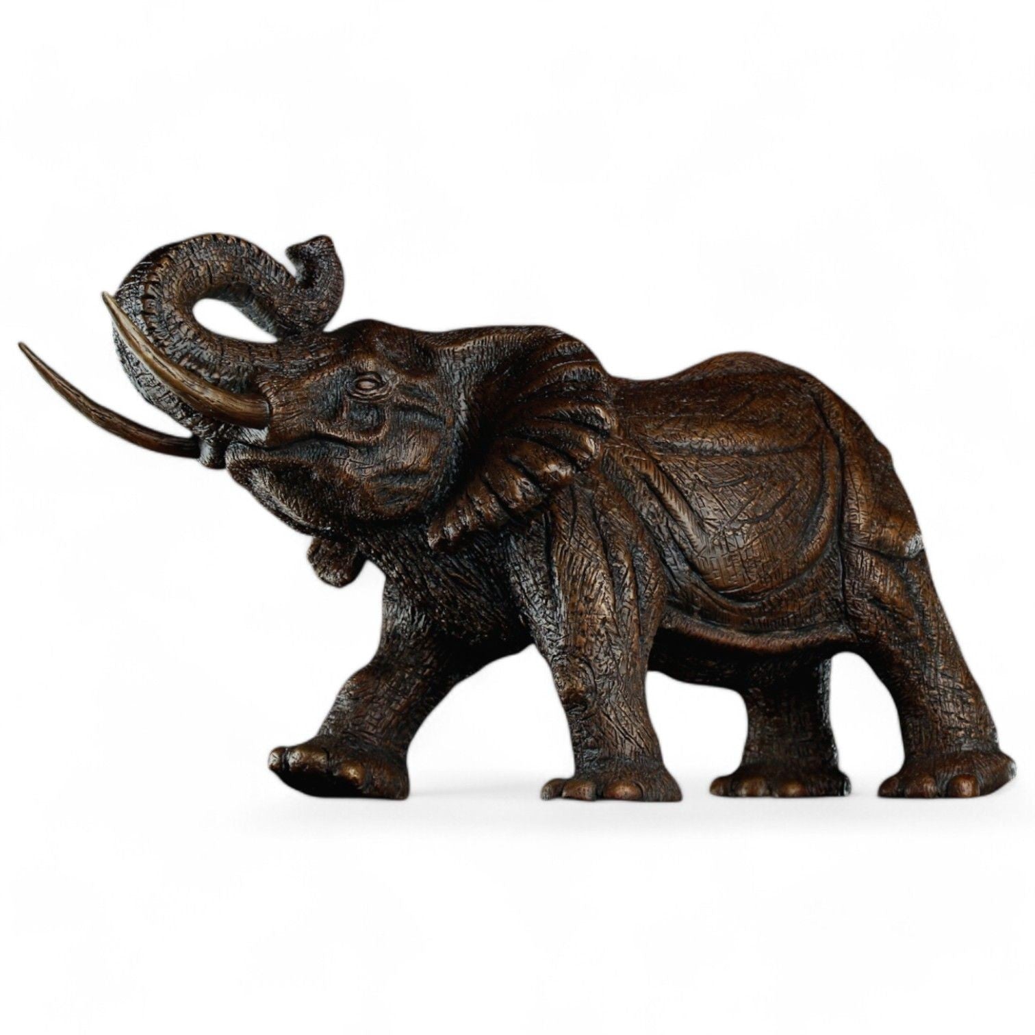 Modern African Elephant Sculpture, Hot Cast Bronze, American, 21st C.