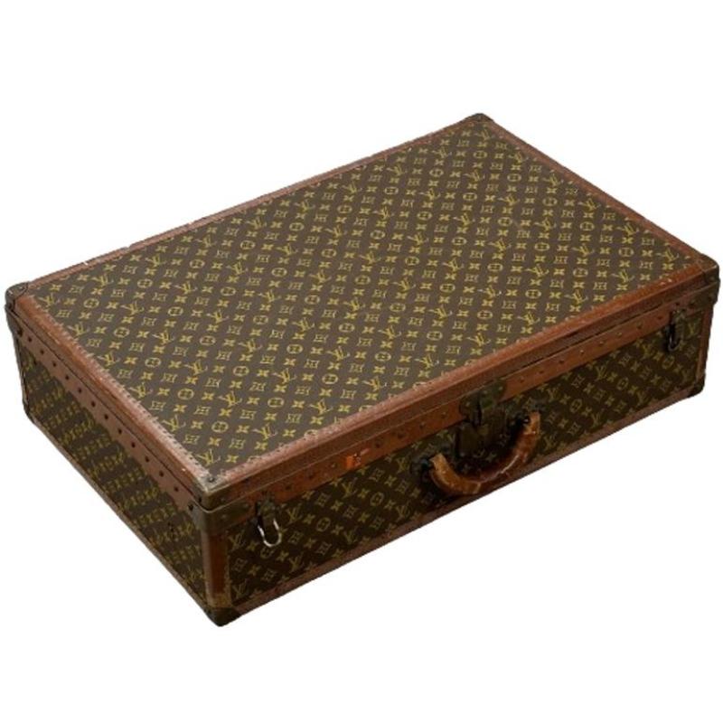 Louis Vuitton Monogram Suitcase / Luggage or Trunk, Alzer 80, Mid 20th Century