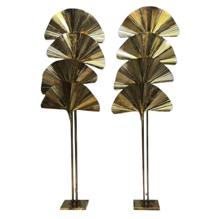 Carlo Giorgi, Bottega Gadda, Italian Mid-Century Modern, Ginko Leaf Floor Lamps