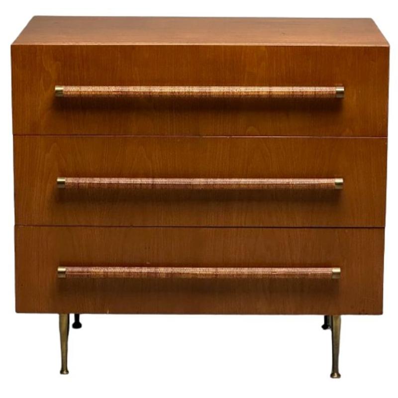 T.H Robsjohn-Gibbings, Widdicomb,, Mid-Century Modern Chest, Walnut, Cane