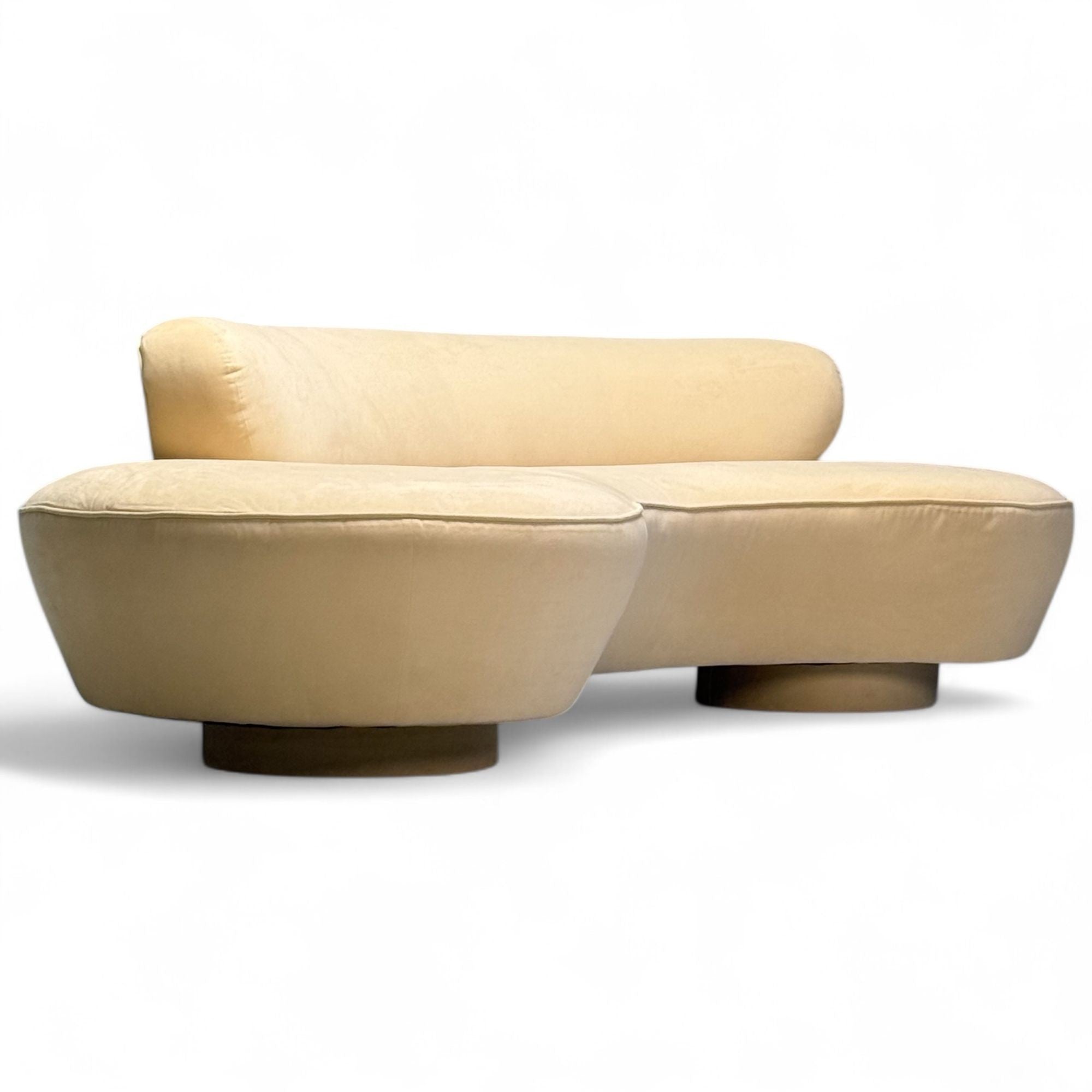 Vladimir Kagan, Directional, Mid-Century Modern, Serpentine Cloud Sofa, Velvet