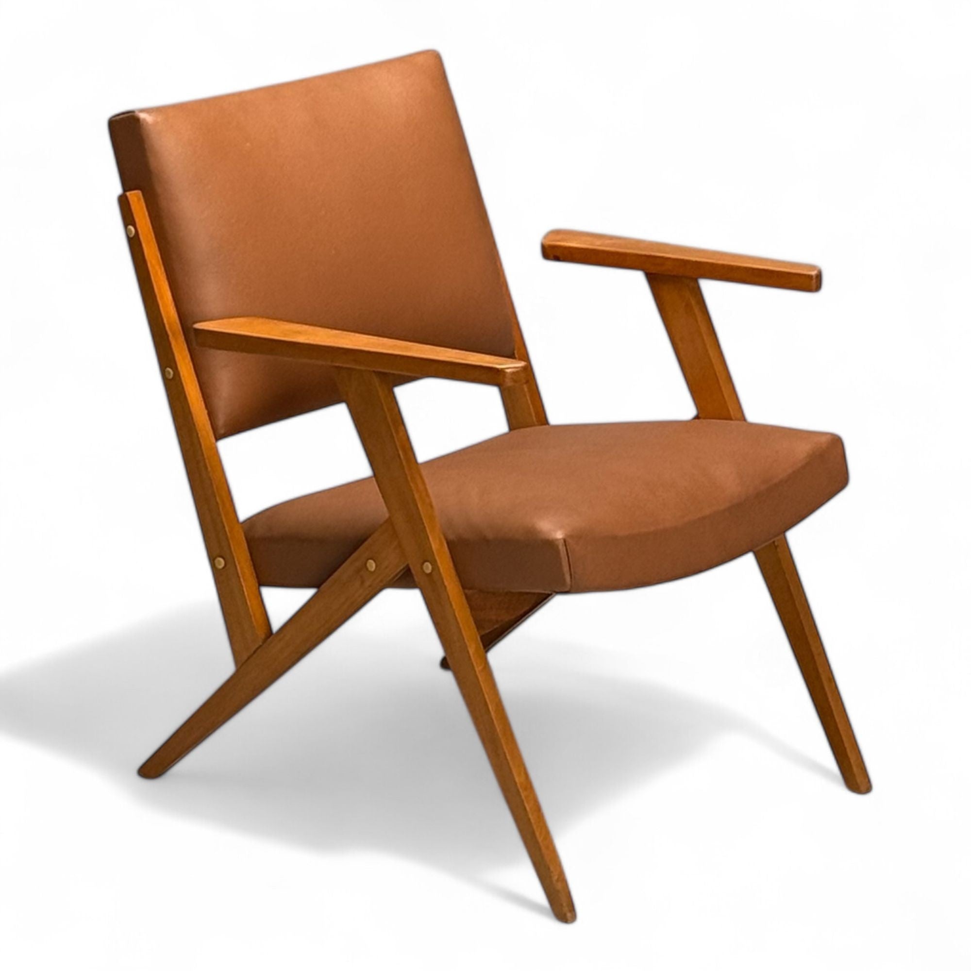 Jose Zanine Caldas, Brazilian Mid-Century Modern, Lounge Chair, Leather, 1950s