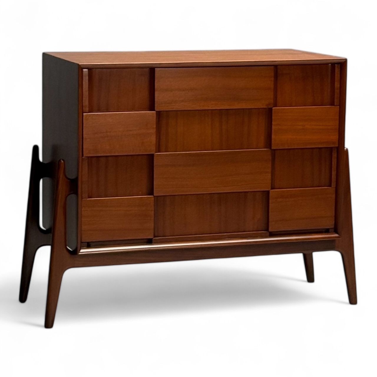 Jorgen Clausen, Danish Mid-Century Modern, Sculptural Nightstand, Teak, 1960s