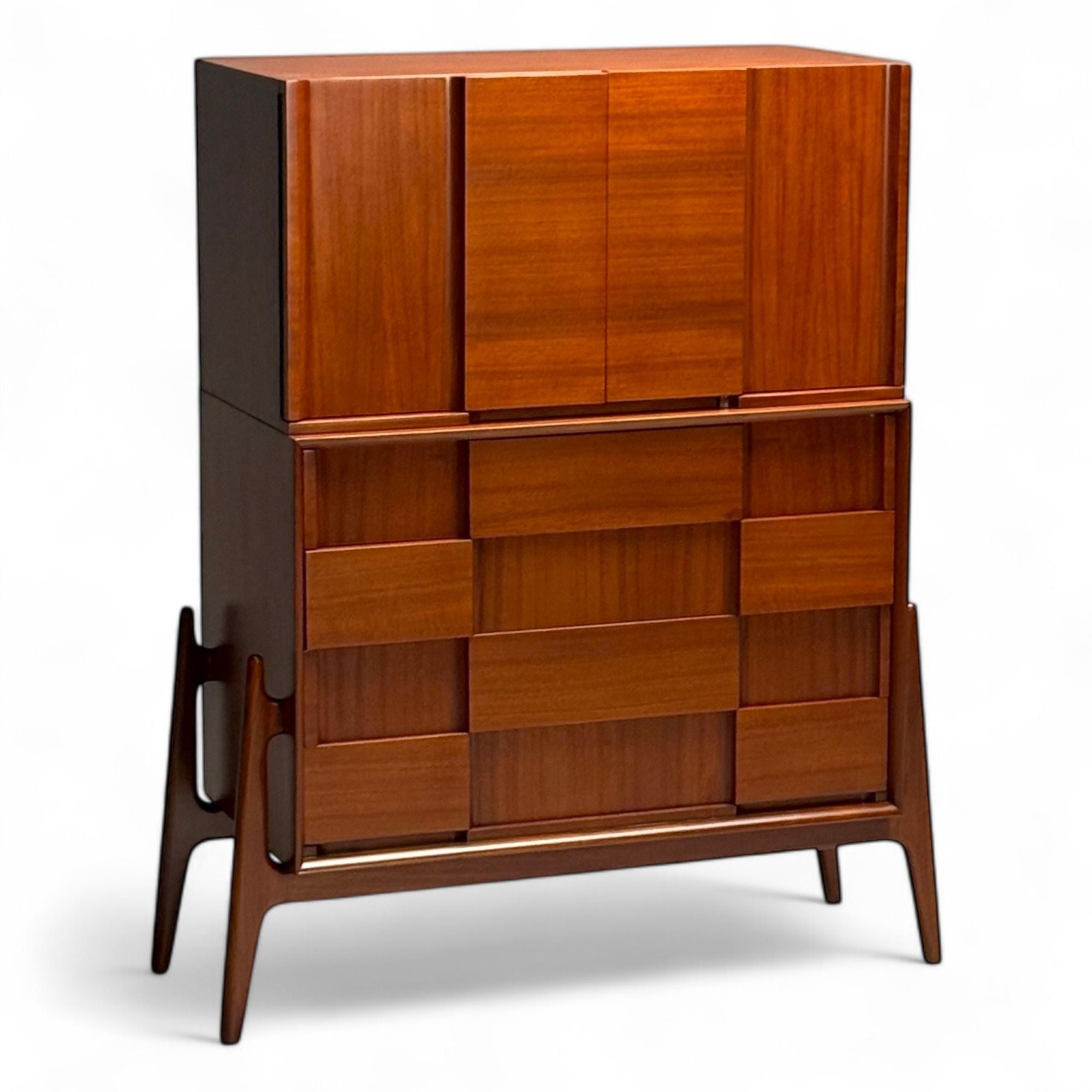 Jorgen Clausen, Danish Mid-Century Modern, Sculptural Highboy, Teak, 1960s