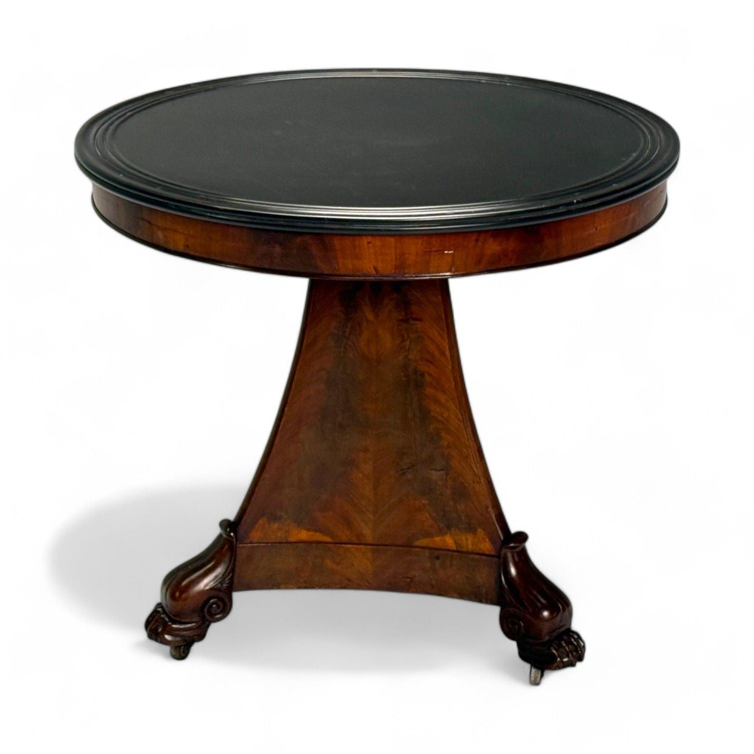 Charles X, French Empire, Flame Mahogany, Slate, Gueridon Table, 19th C.