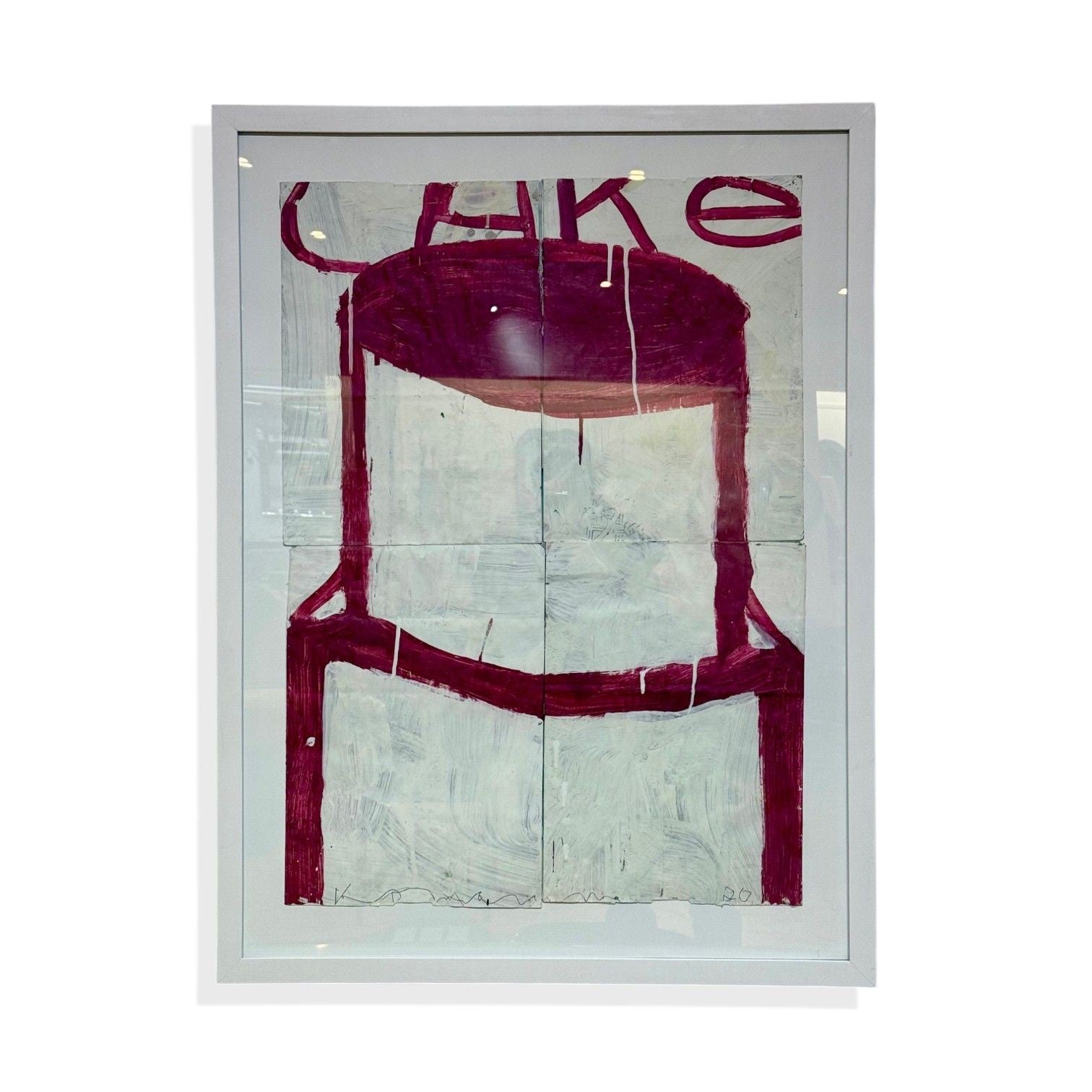 Gary Komarin, Burgundy Contemporary 'Cake' Painting, American, 21st C.