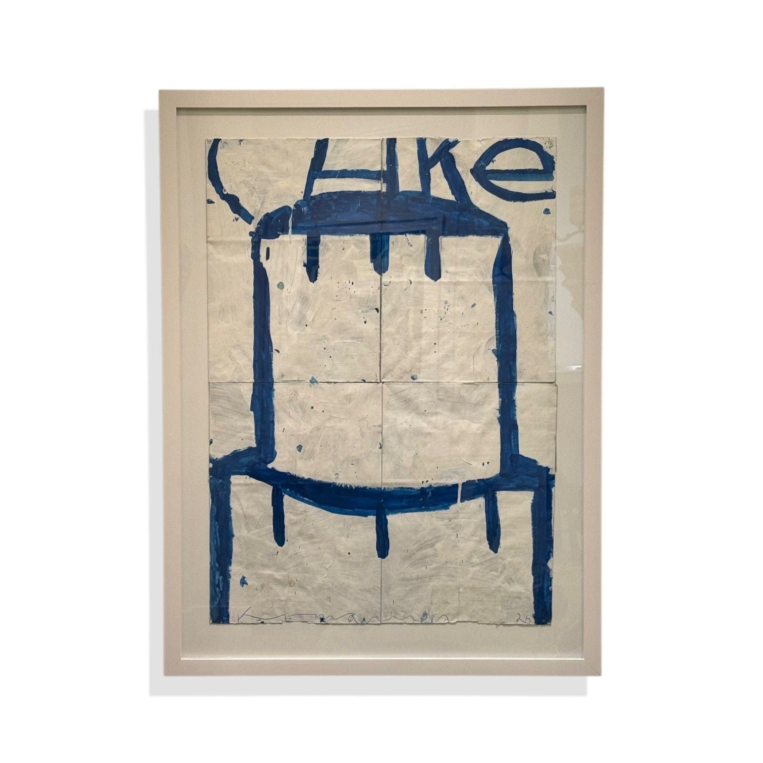 Gary Komarin, Blue and White Contemporary 'Cake' Painting, American, 21st C.