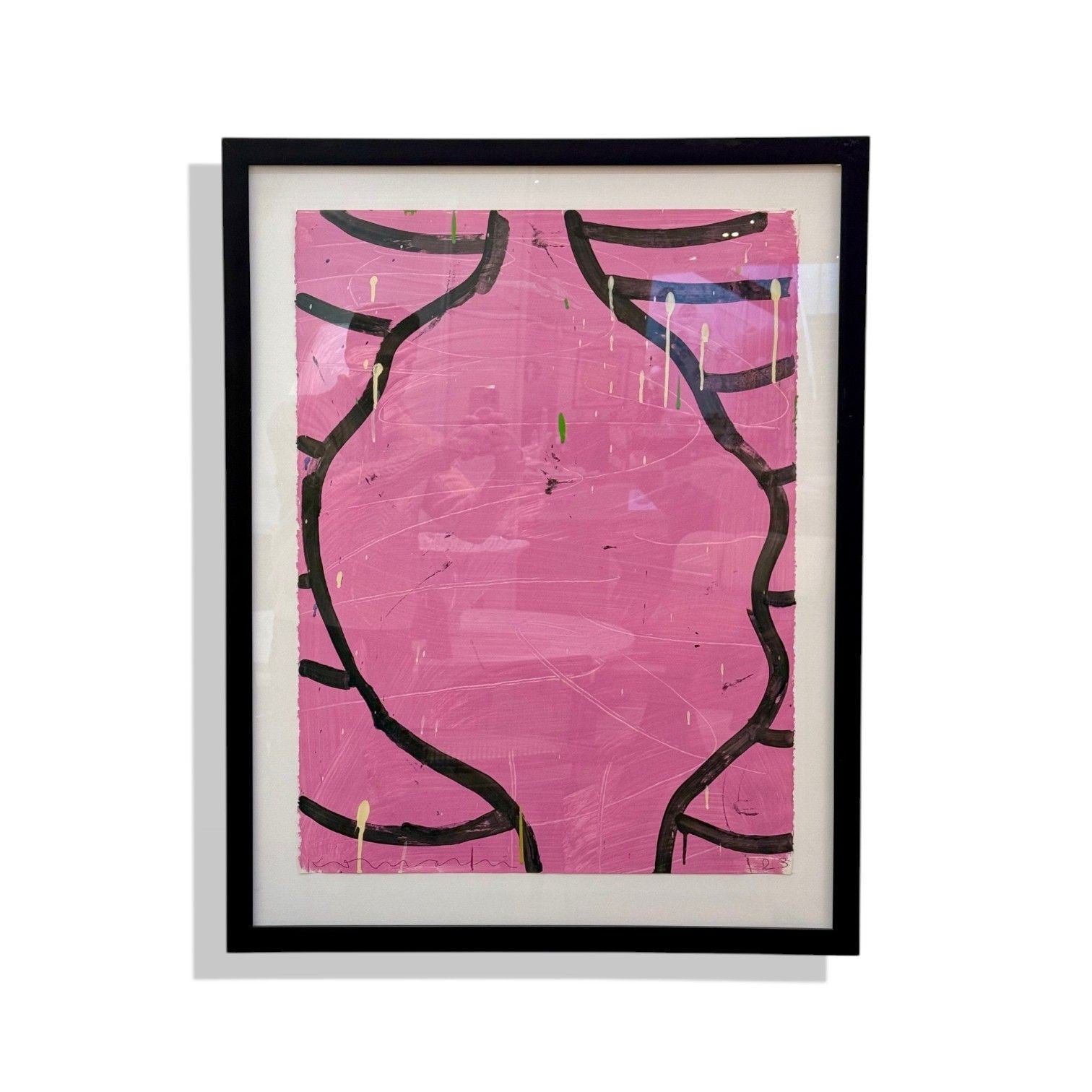 Gary Komarin, Pink and Black Contemporary 'Vessel' Painting, American, 21st C.