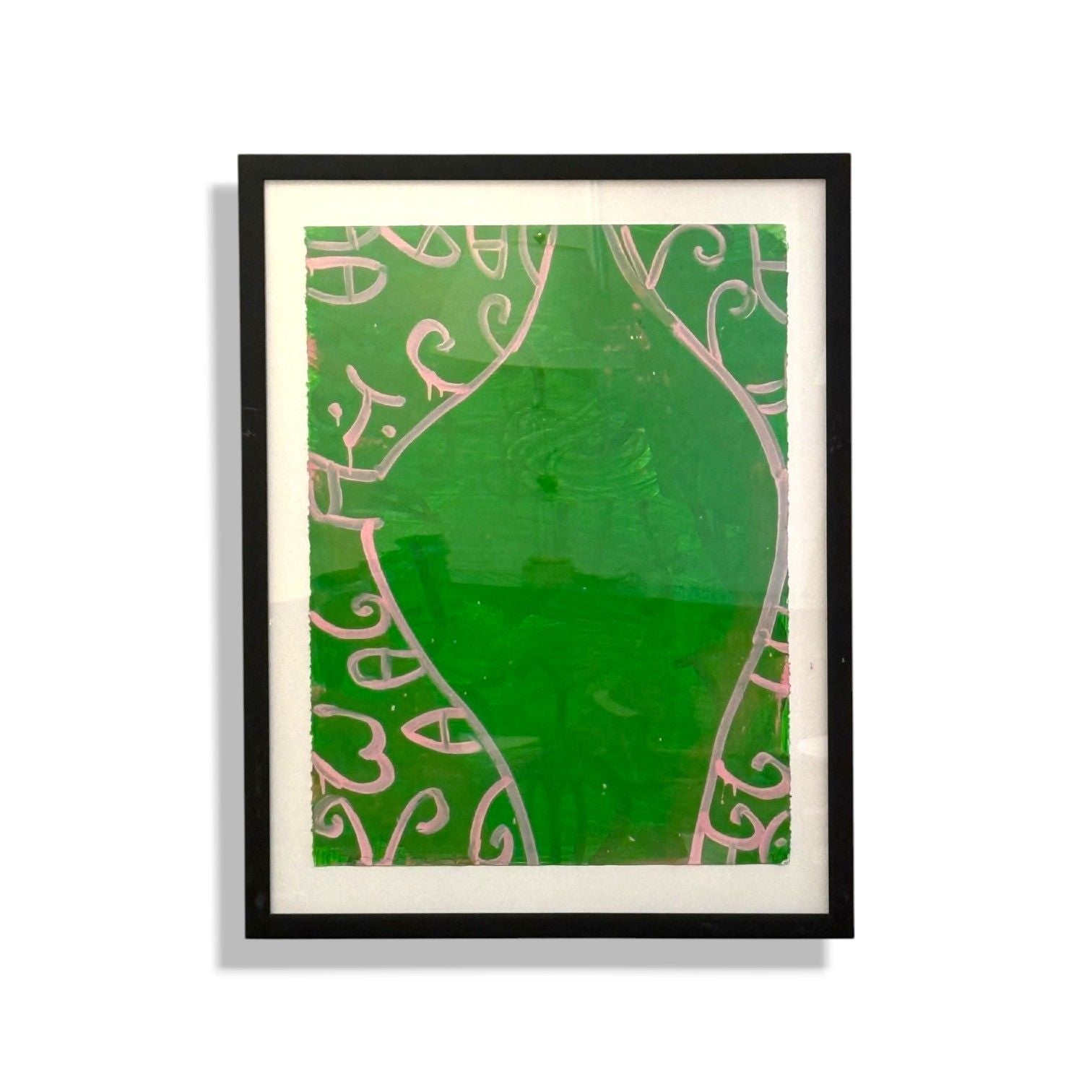 Gary Komarin, Contemporary, Green and Pink 'Vessel' Painting, American, 21st C.