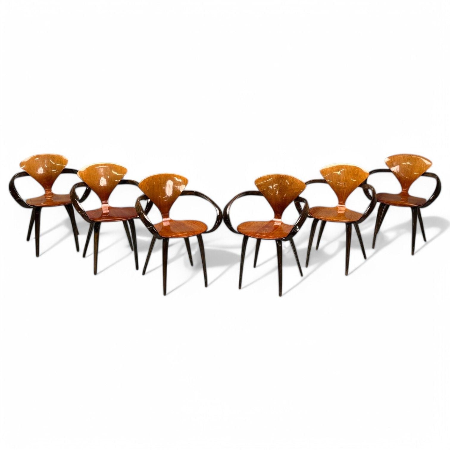 Norman Cherner, Plycraft, Mid-Century Modern, Pretzel Dining Chairs, USA, 1960s