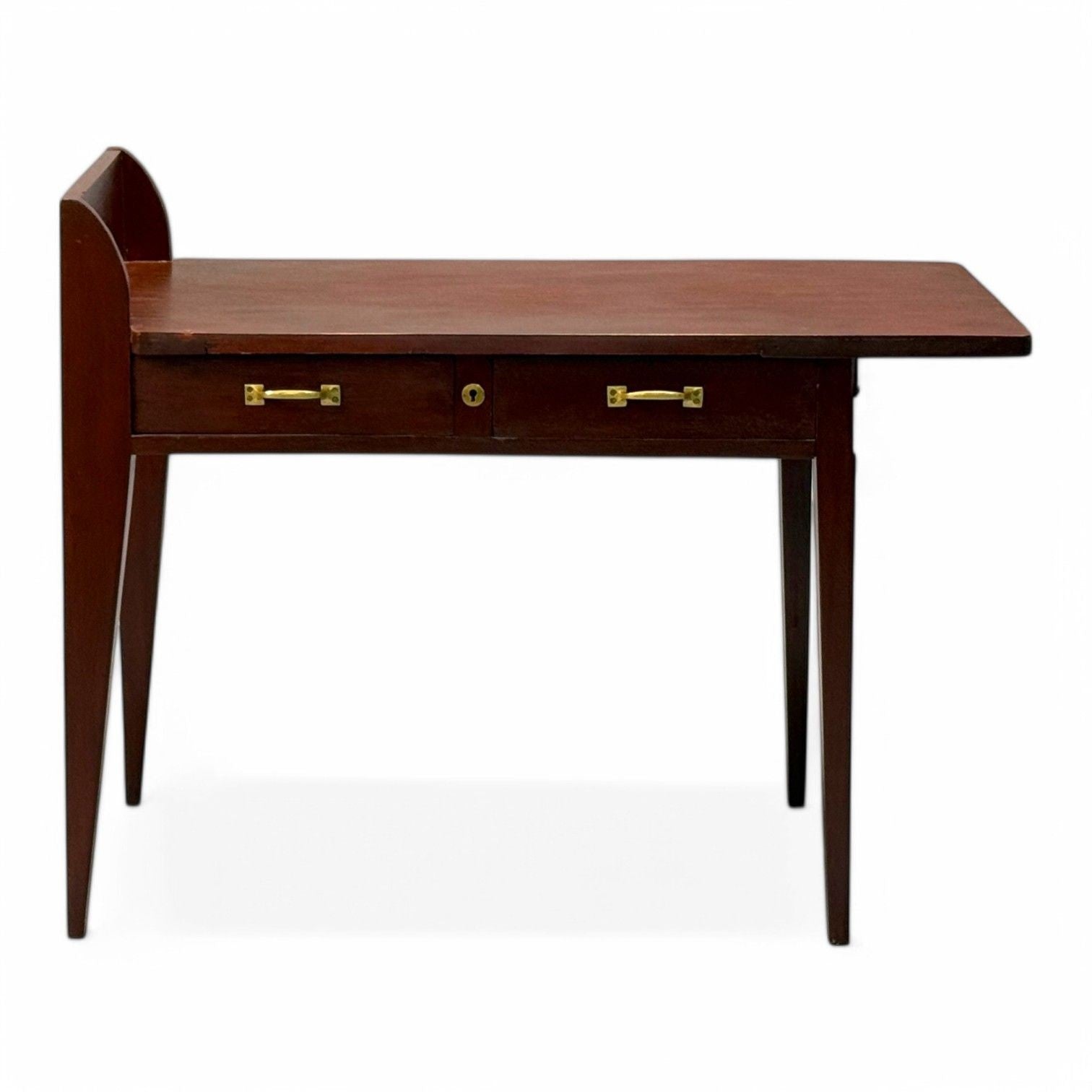 Eugene Printz, French Art Deco, Mahogany, Rare Asymmetric Desk, France, c. 1925