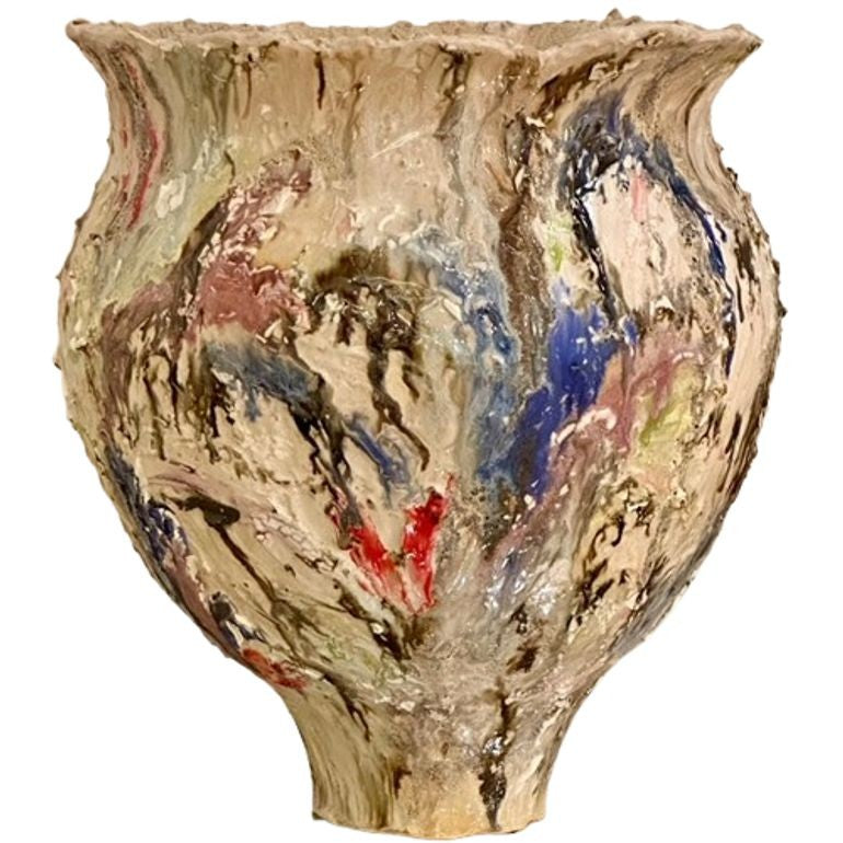 Sasha Court, Contemporary, Large Moon Jar, Textured Glazed Stoneware, Vase