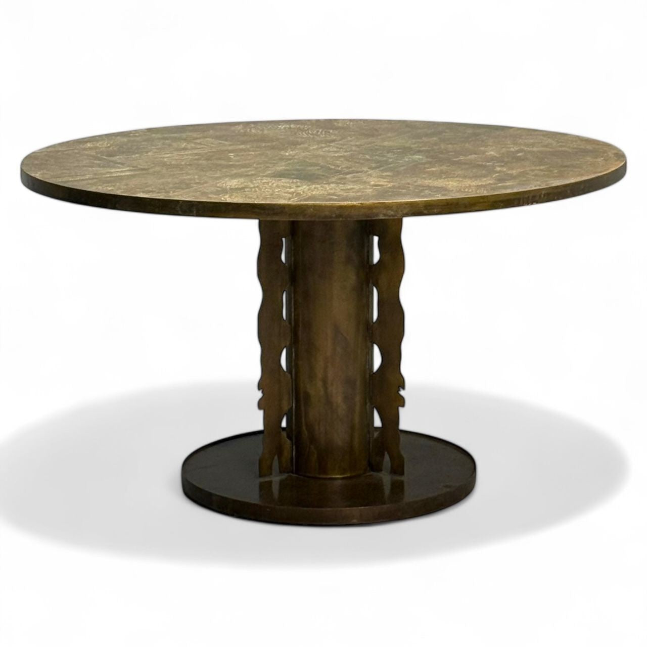 Philip & Kelvin LaVerne, Mid-Century Modern, Chan Center Table, Bronze, 1960s