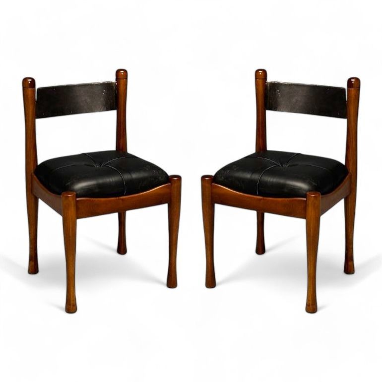 Silvio Coppola, Bernini, Italian Mid-Century Modern, Dining Chairs, Walnut 1960s