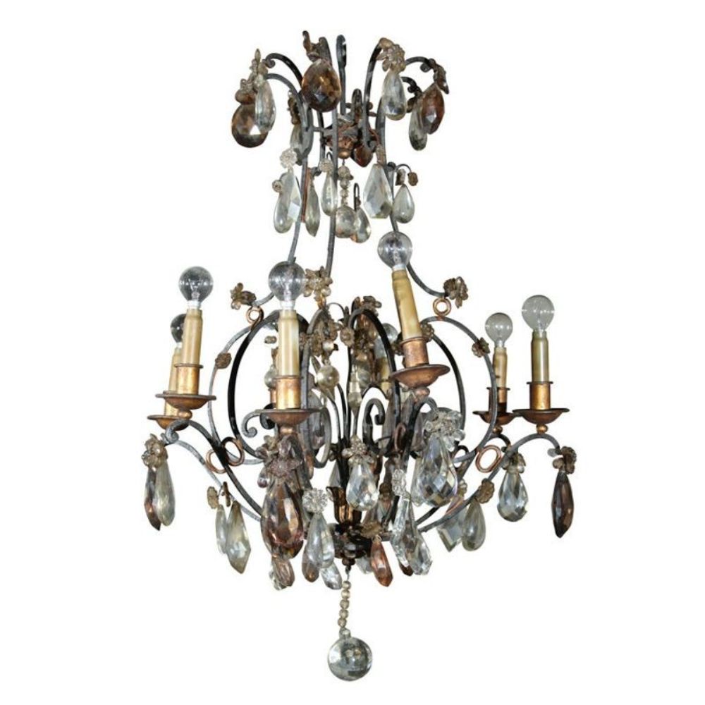 Maison Jansen Bronze and Crystal Chandelier