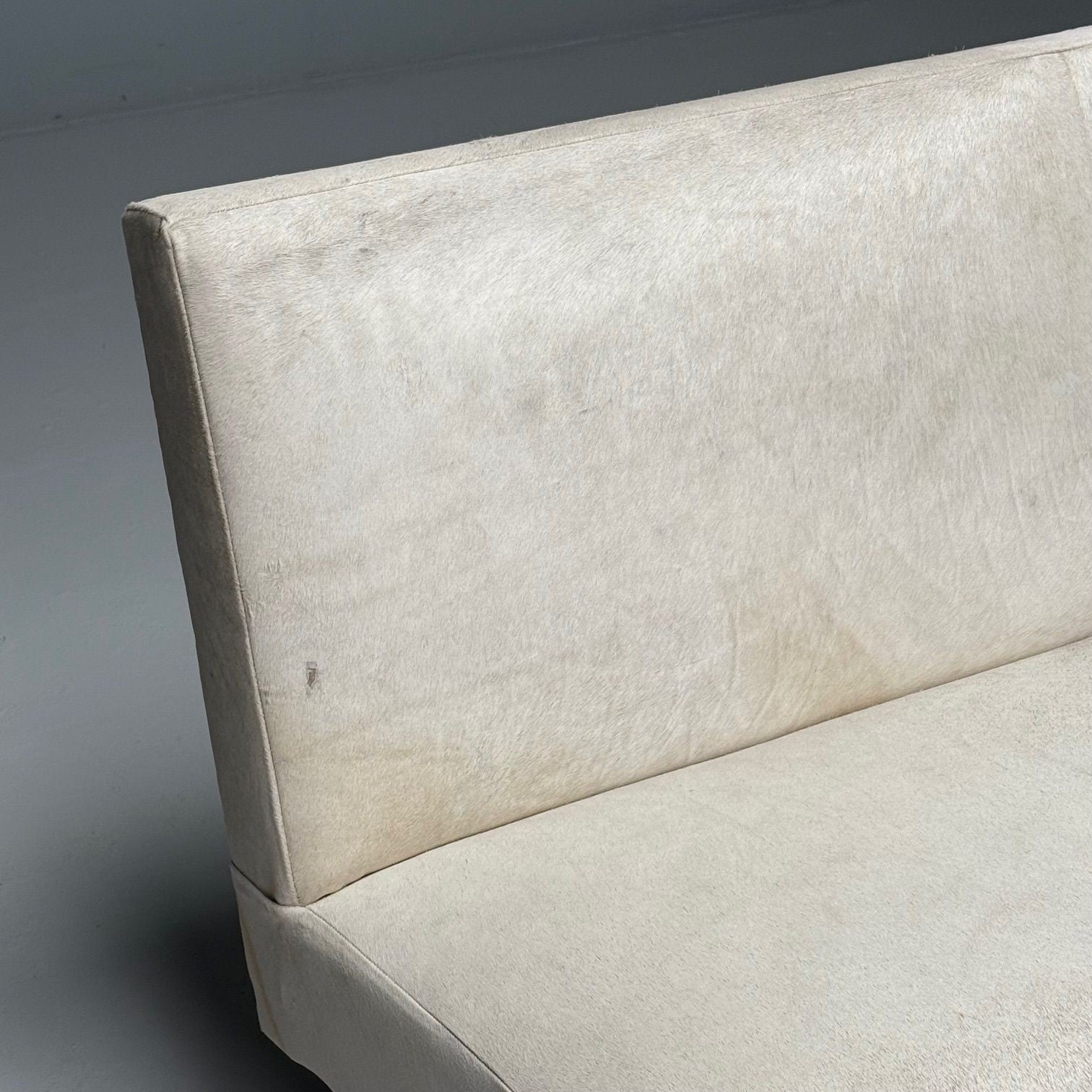 Pierre Jeanneret, French Mid-Century Modern, Fireside Sofa, Teak, White Cowhide