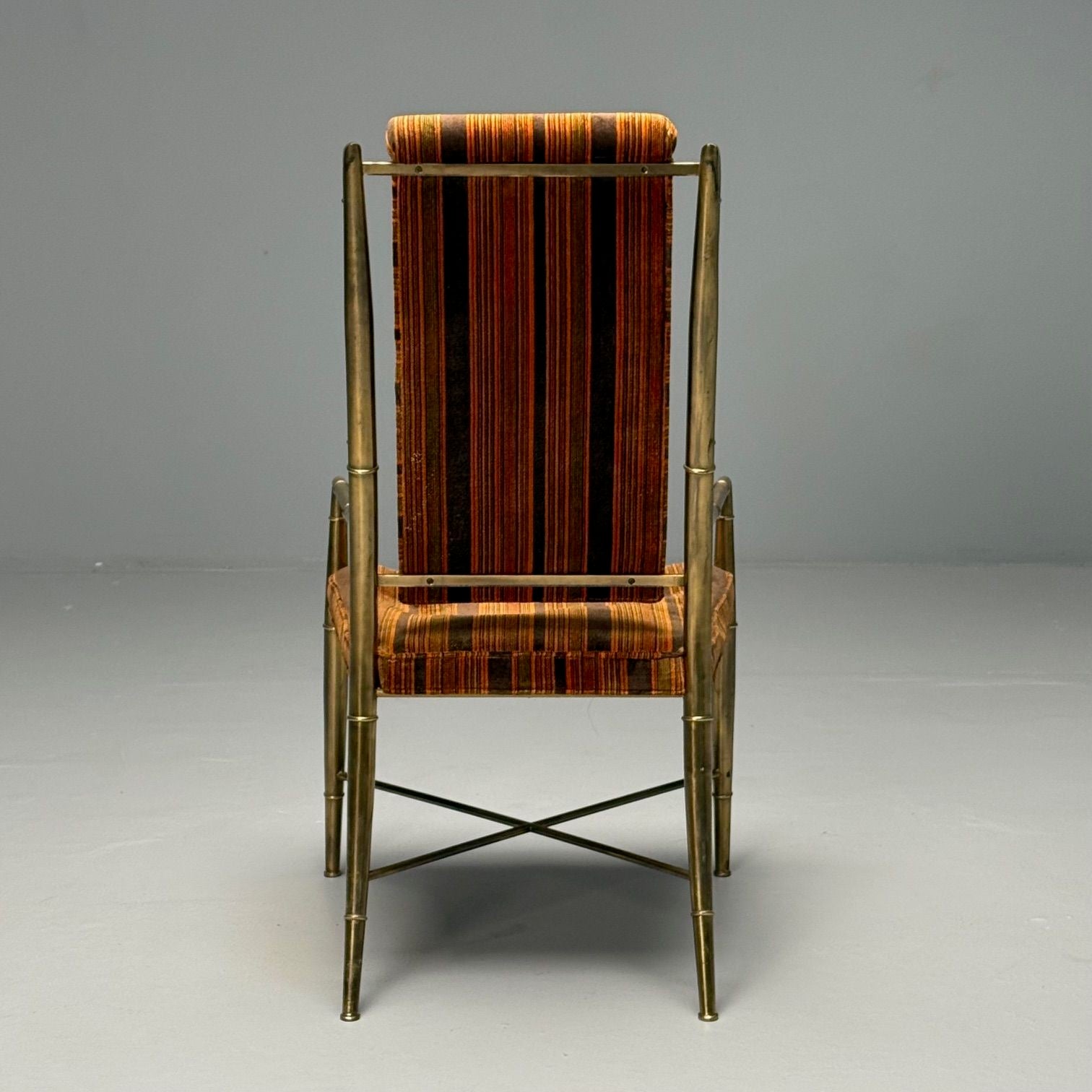 Mastercraft, Mid-Century Modern, Occasional Desk Chair, Brass, Fabric, 1950s