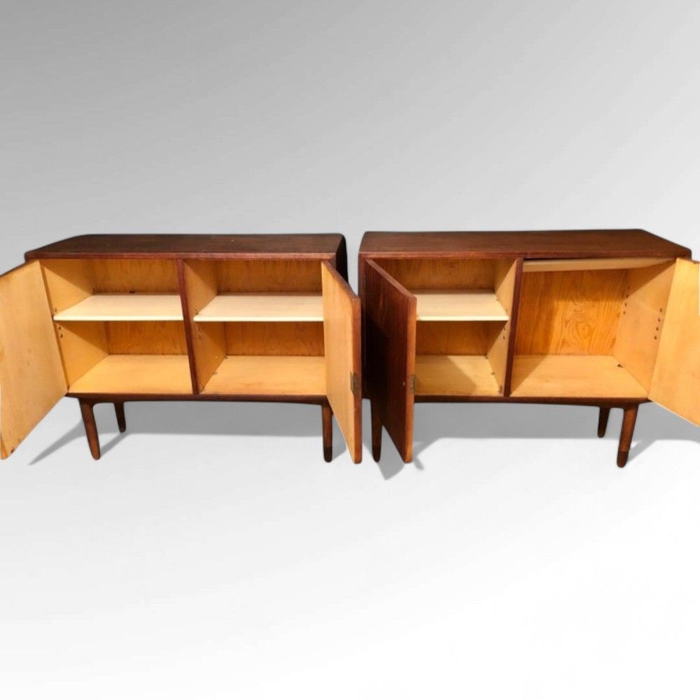 Gjovik Mobelfabriken, Mid-Century Modern, Low Cabinets, Teak, Denmark, 1950s