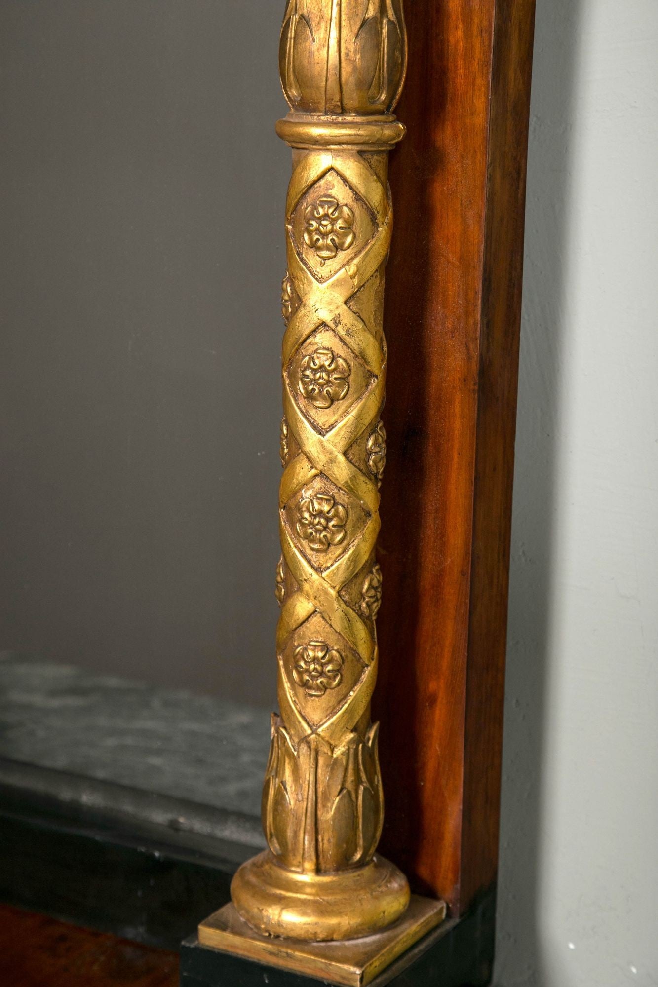 Carved Mahogany and Giltwood Neoclassical Console with Mirror by P.G Bylanders,