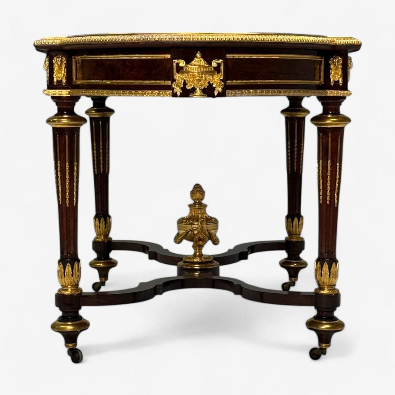 Napoleon III, Desk, Center Table, Bronze, Inlaid Tortoise, France, 19th Century