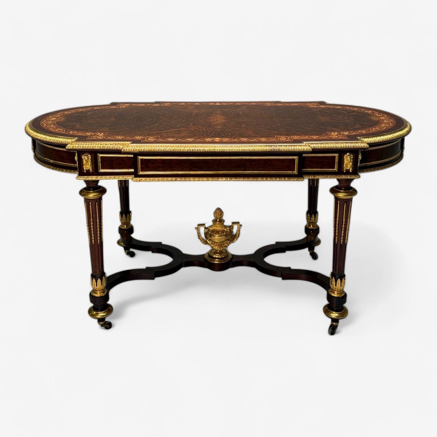 Napoleon III, Desk, Center Table, Bronze, Inlaid Tortoise, France, 19th Century