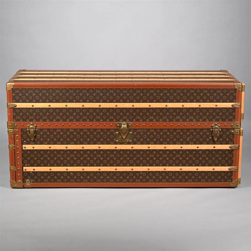 Louis Vuitton, Large Steamer Trunk, Monogram Canvas, Leather, Special Order