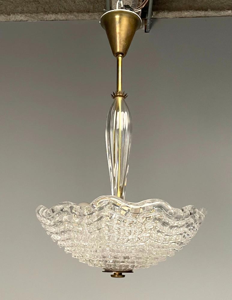 Carl Fagerlund, Orrefors, Swedish Mid-Century Modern, Chandelier, Glass, 1940s