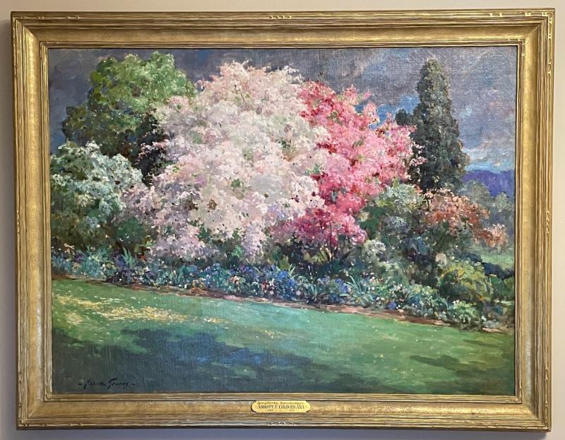 Abbott Fuller Graves, Oil on Canvas, Spring Garden, Kennebunkport, Christies NYC