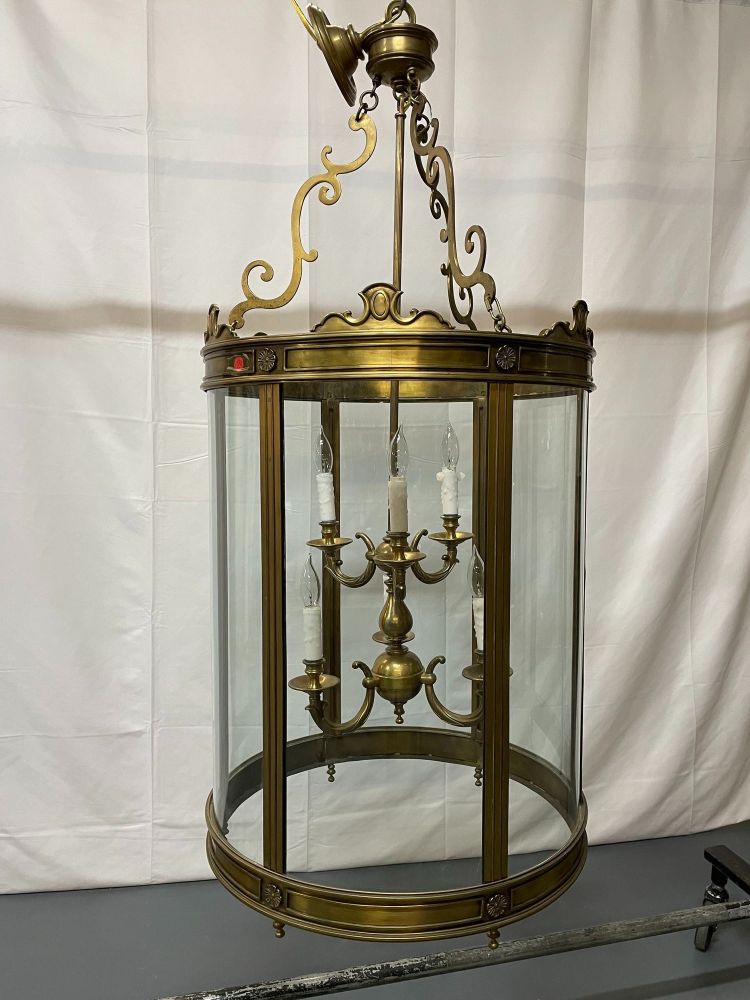 A 19th/Early 20th Century Solid Bronze Gothic Lantern, Six Lights. Circular