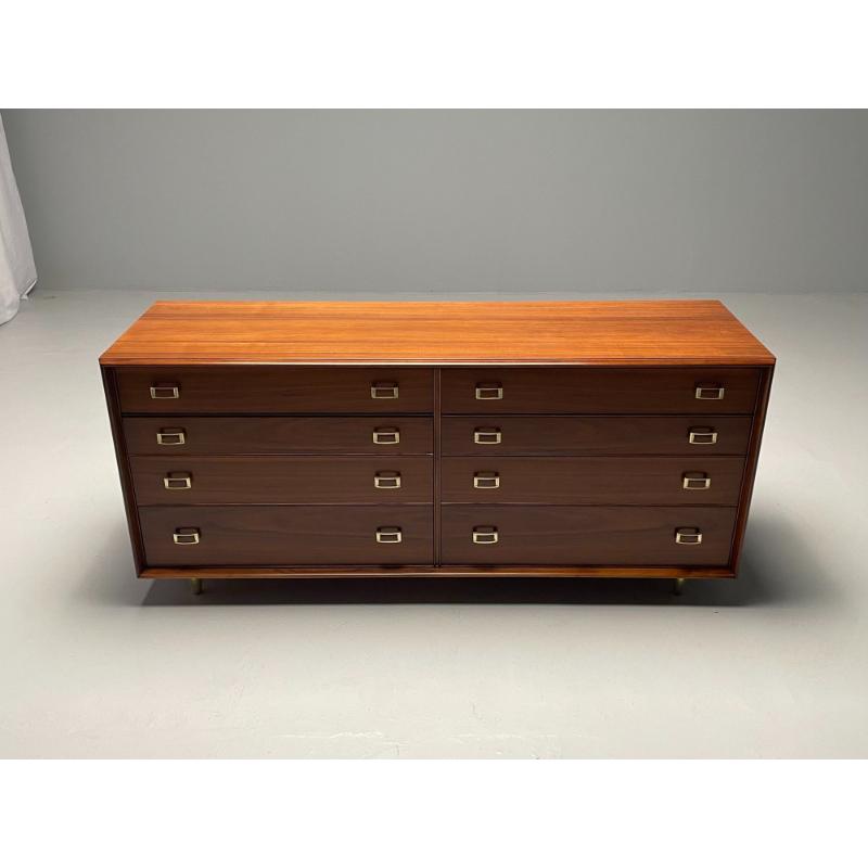 Paul Frankl, John Stuart, Mid-Century Modern, Dresser, Walnut, Brass, USA, 1950s