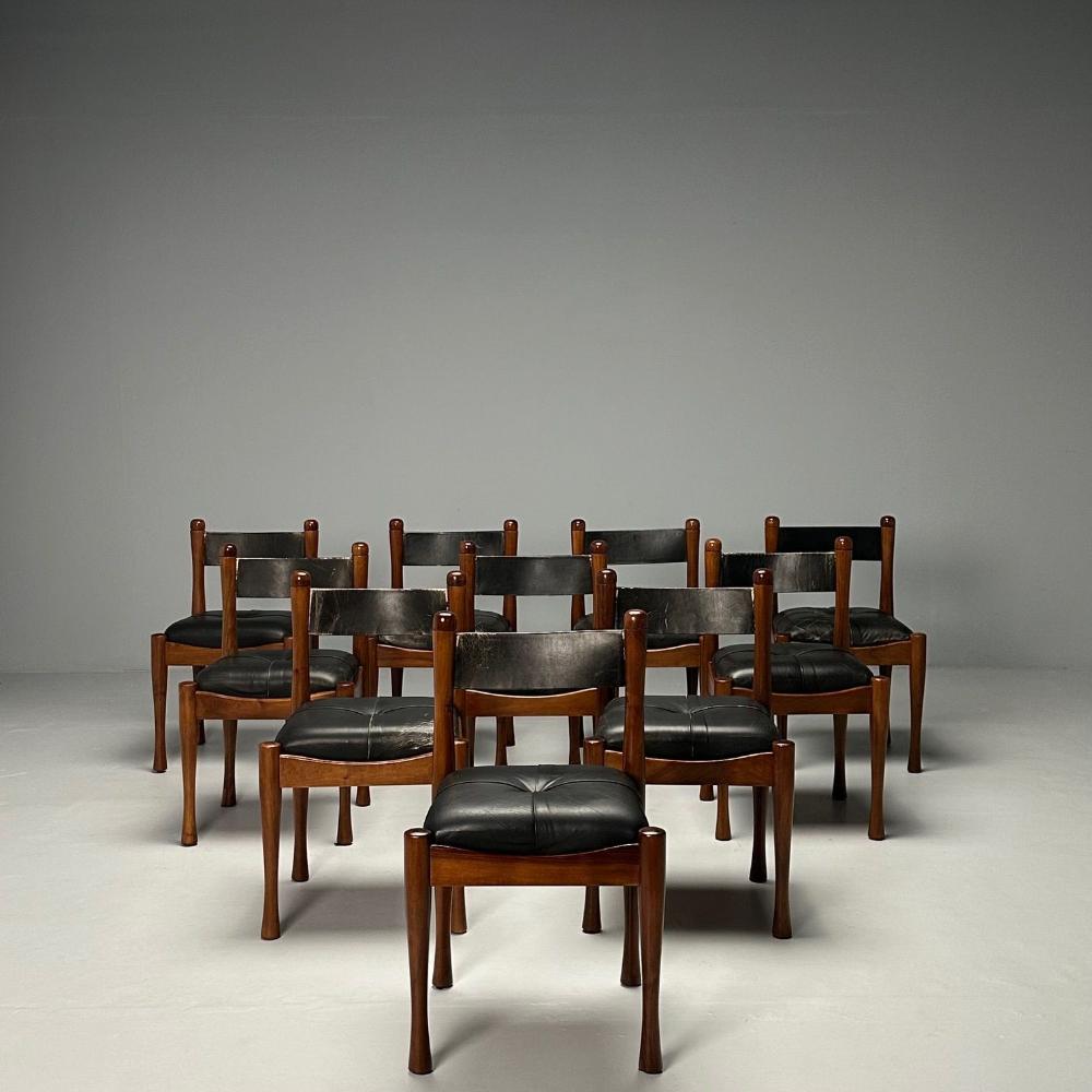 Silvio Coppola, Bernini, Italian Mid-Century Modern, Dining Chairs, Walnut 1960s