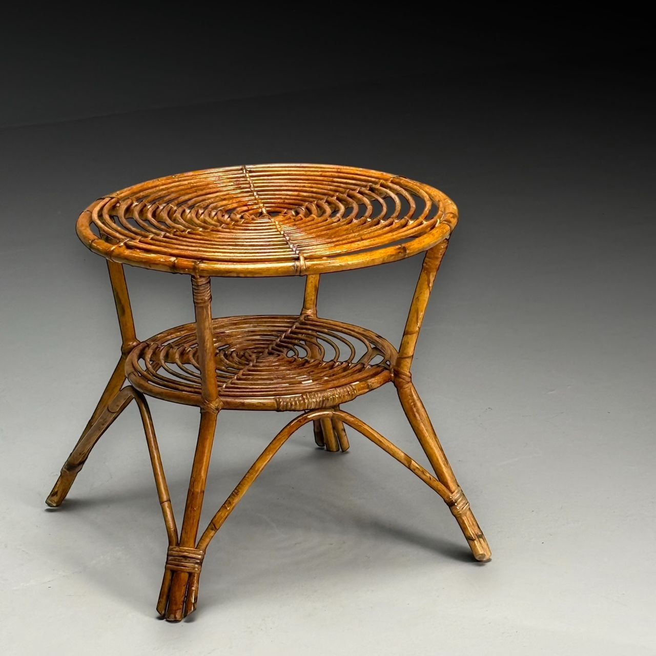 Italian Mid-Century Modern, Occasional Table, Rattan, Bamboo, Italy, 1960s