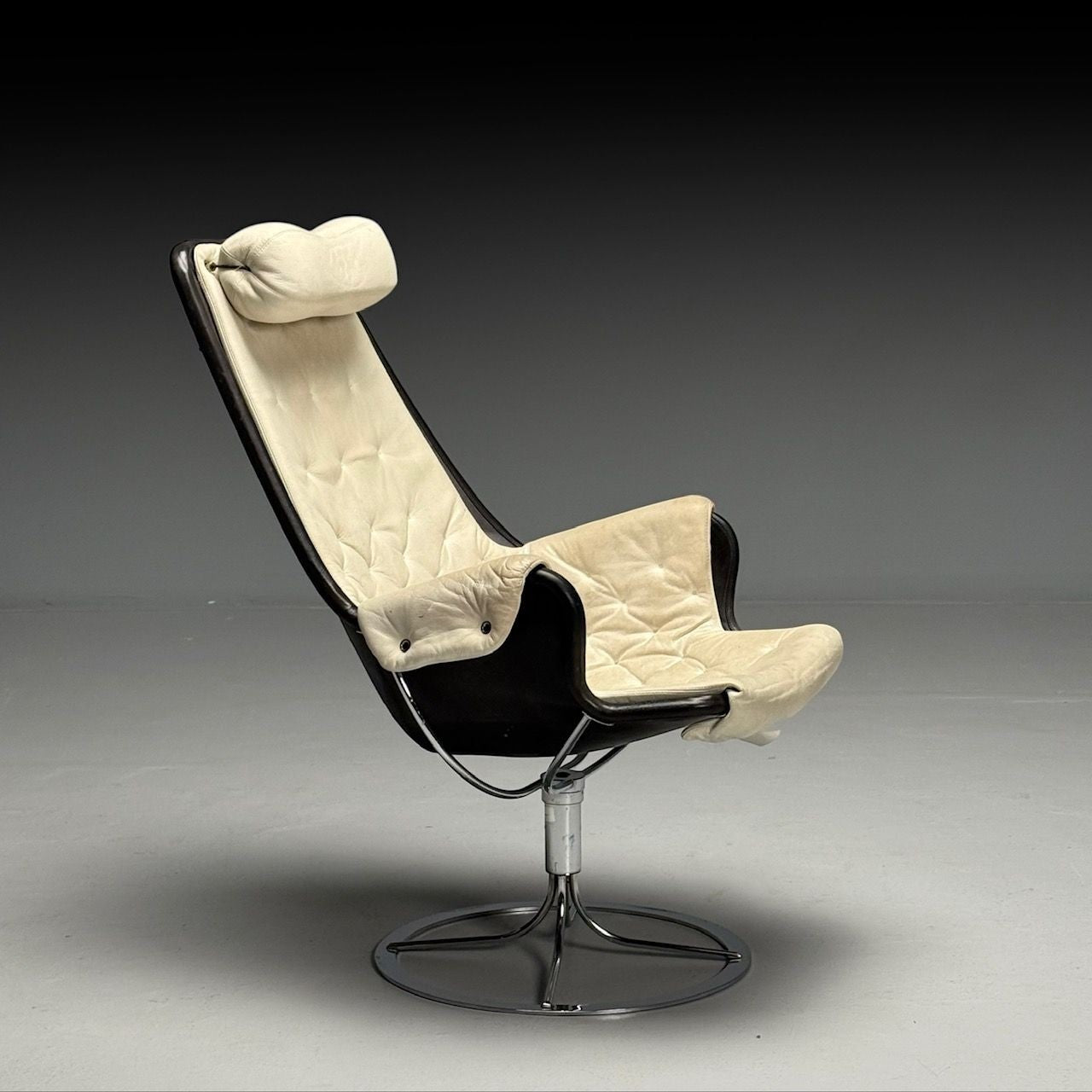 Bruno Mathsson, Dux, Mid-Century Modern, Jetson Swivel Chair, White Leather