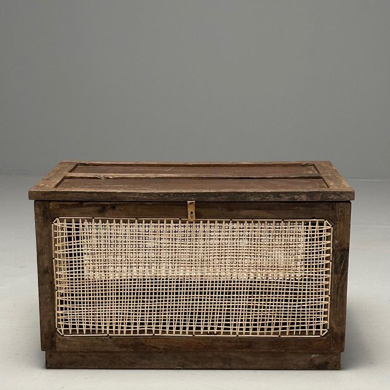 Pierre Jeanneret, French Mid-Century Modern Storage Chest, Cane, Teak, Chandigarh