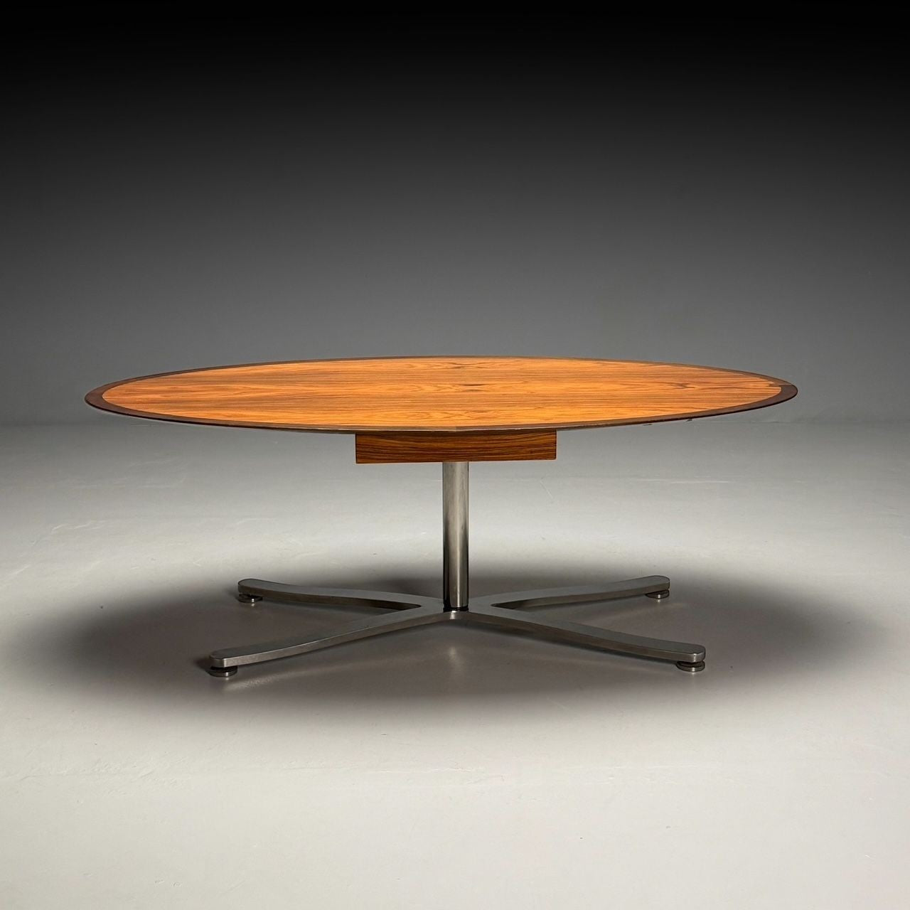 Pace, Mid-Century Modern, Writing Desk, Exotic Wood, Chrome, American, 20th C.