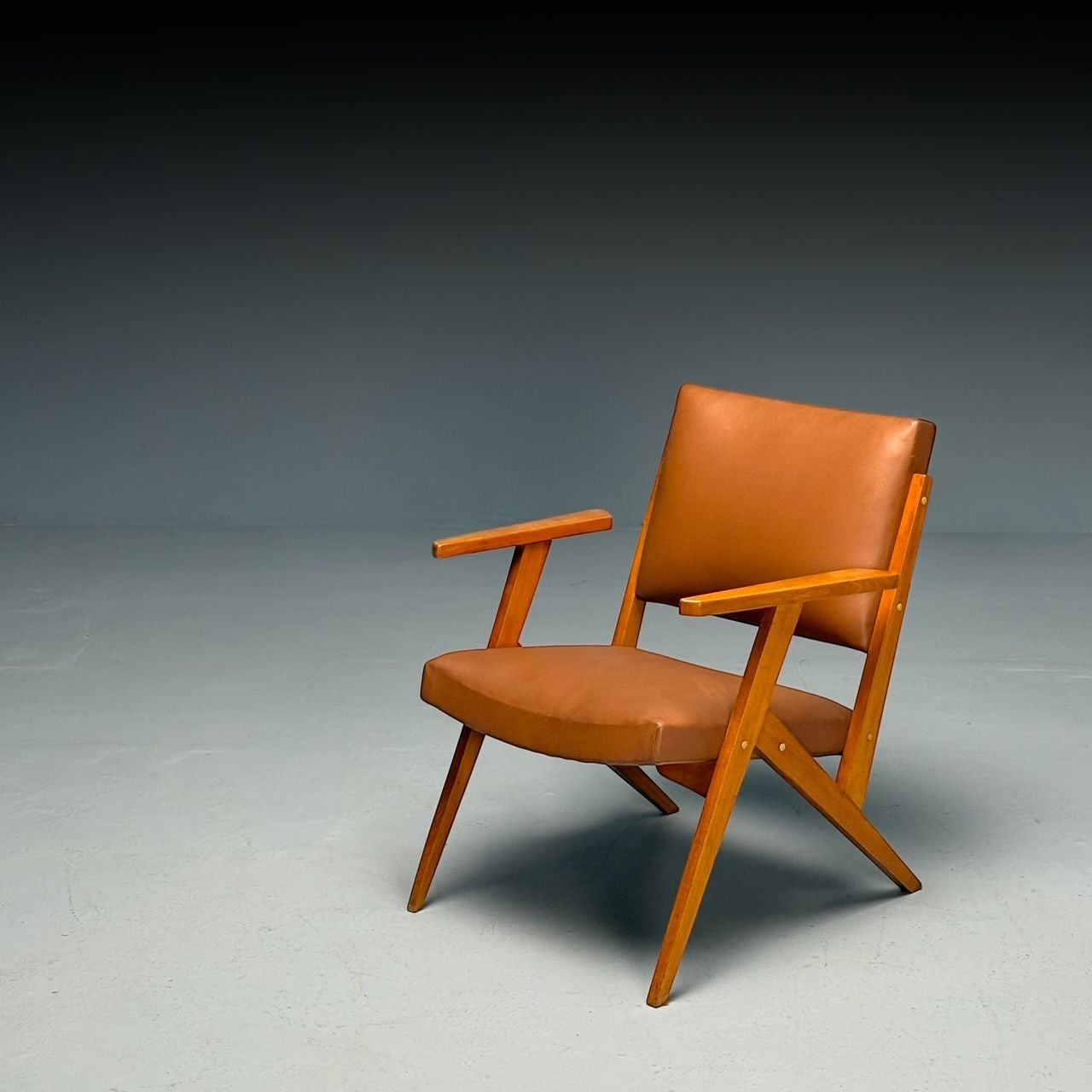 Jose Zanine Caldas, Brazilian Mid-Century Modern, Lounge Chair, Leather, 1950s