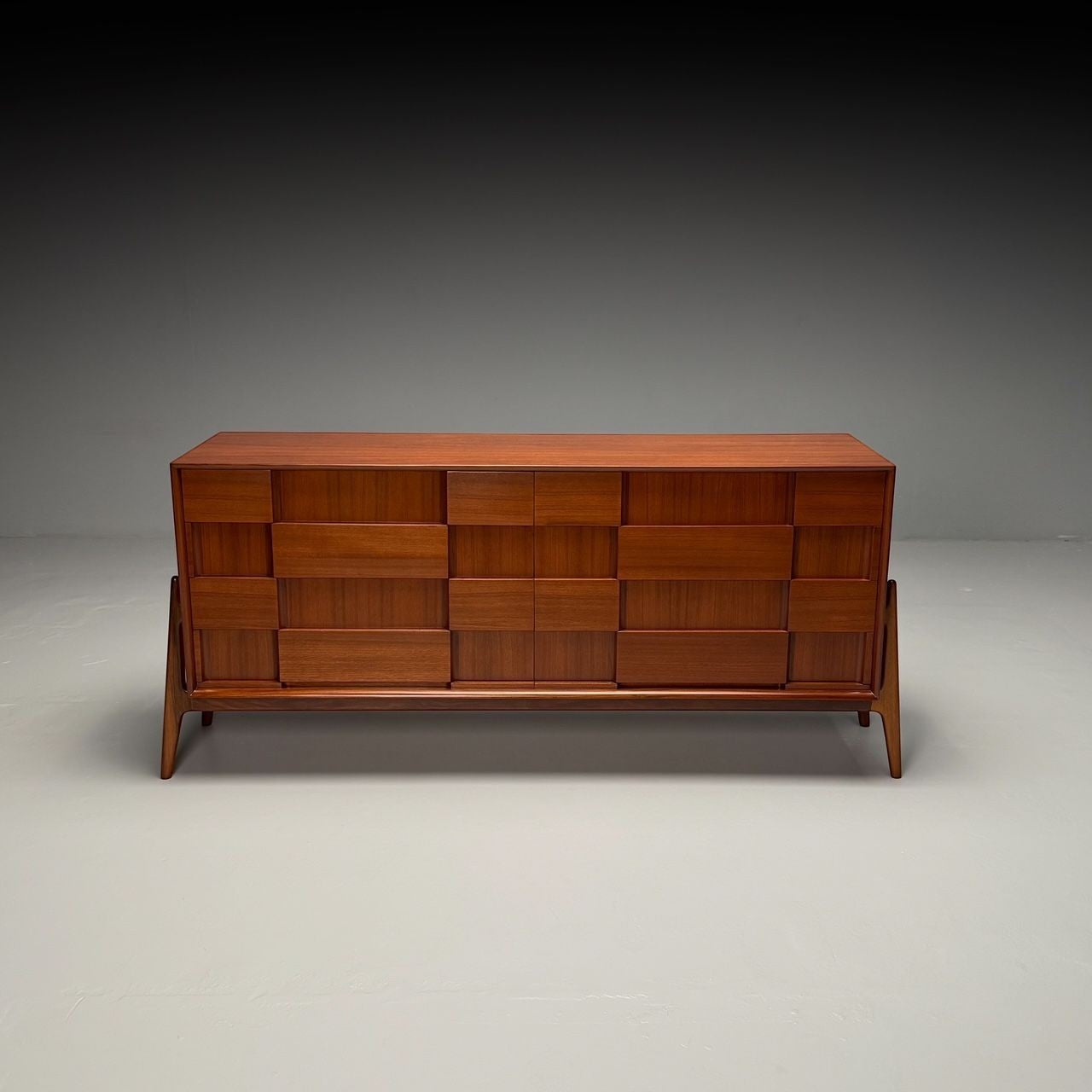 Jorgen Clausen, Danish Mid-Century Modern, Sculptural Dresser, Teak, 1960s