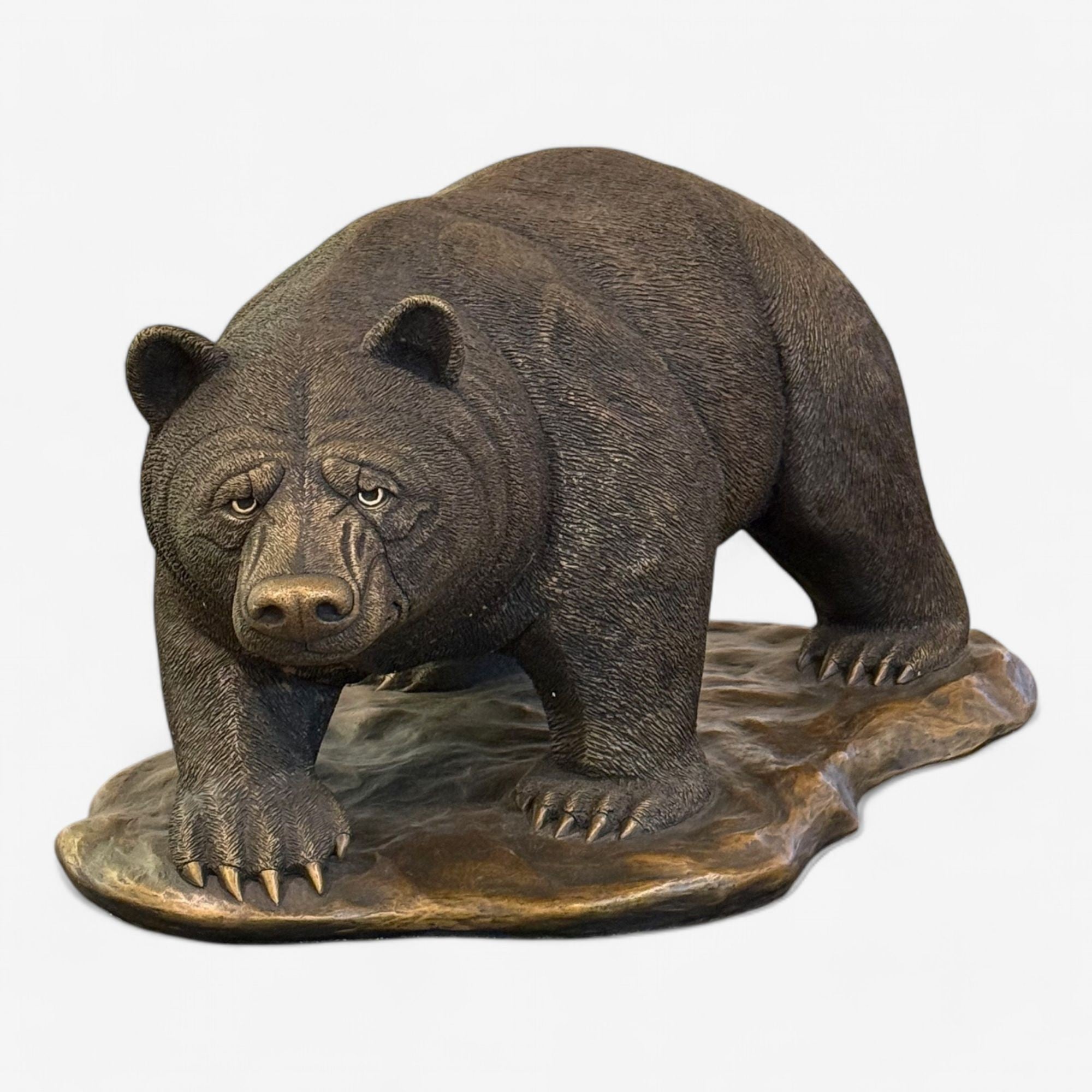 Modern American Bear Sculpture, Hot Cast Bronze, American, 21st C.