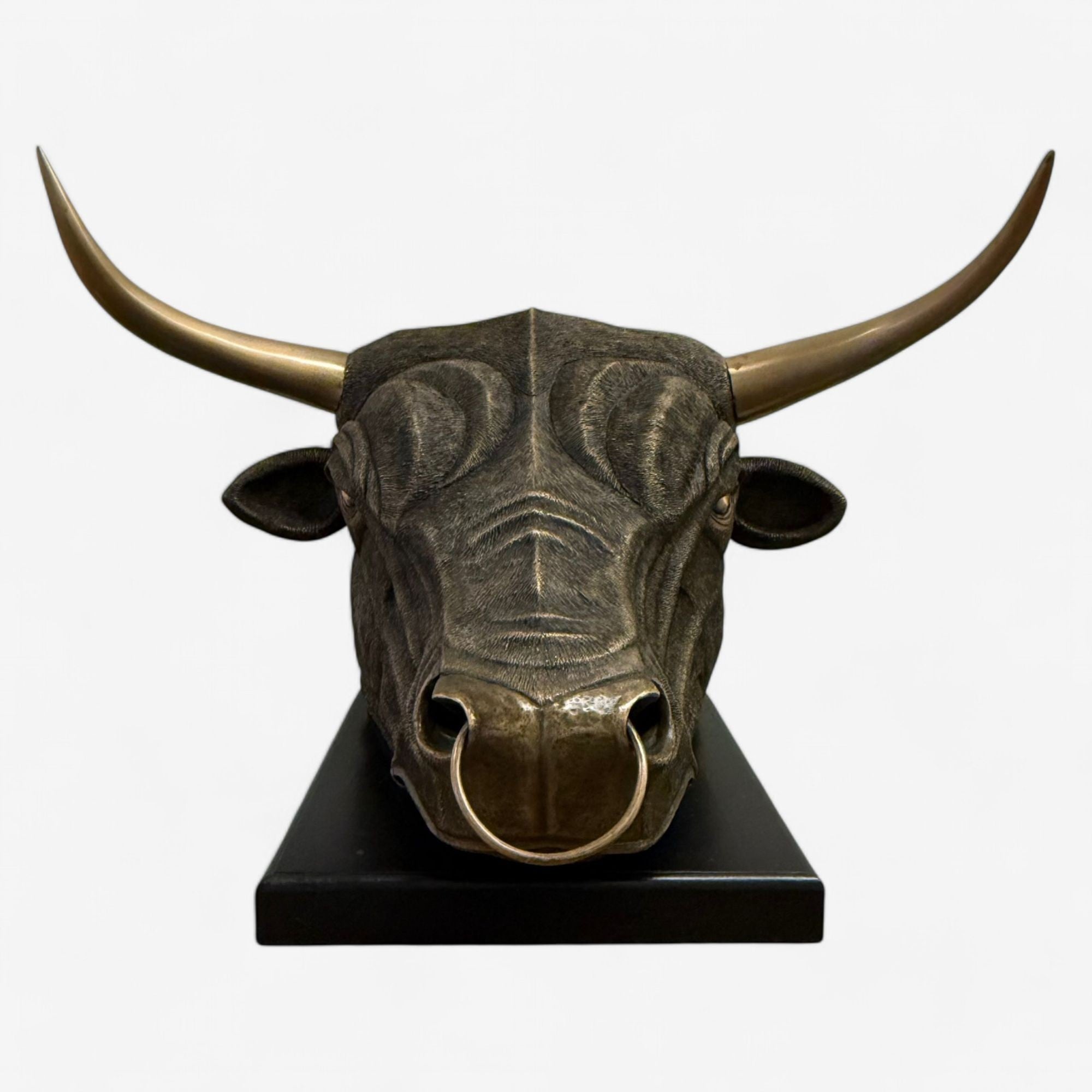 Modern, Spanish Fighting Bull Sculpture, Hot Cast Bronze, American, 21st C.