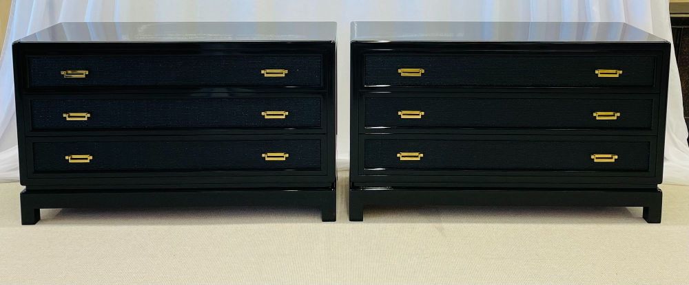 Pair of Mid-Century Modern Cabinets, Chests, Nightstands, Karl Springer Style