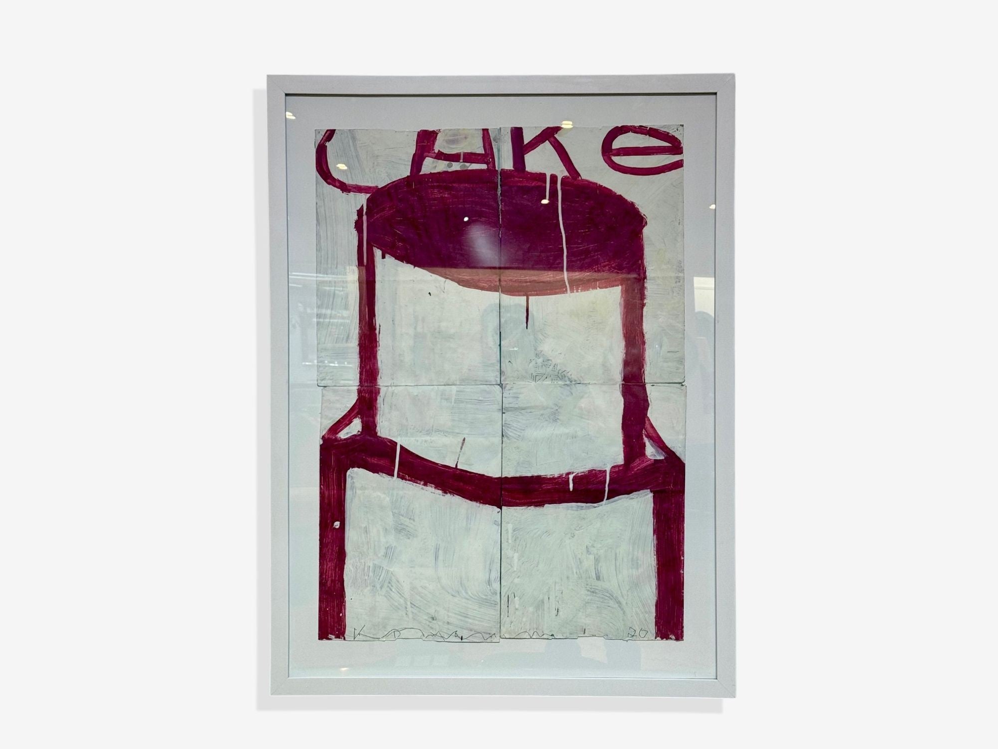 Gary Komarin, Burgundy Contemporary 'Cake' Painting, American, 21st C.