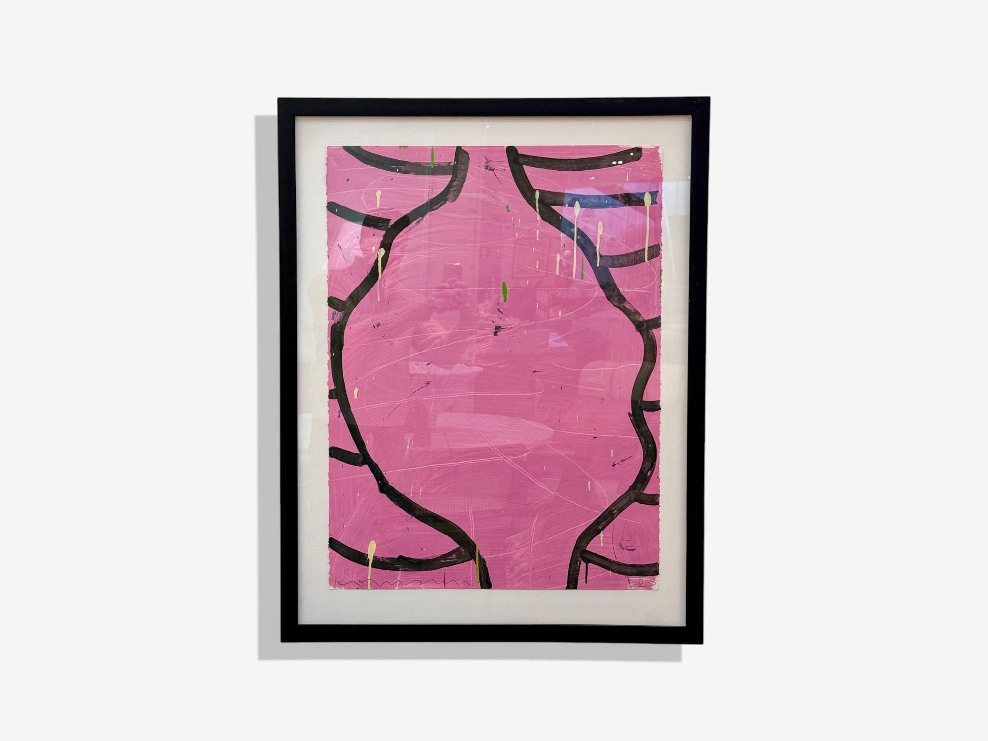 Gary Komarin, Pink and Black Contemporary 'Vessel' Painting, American, 21st C.