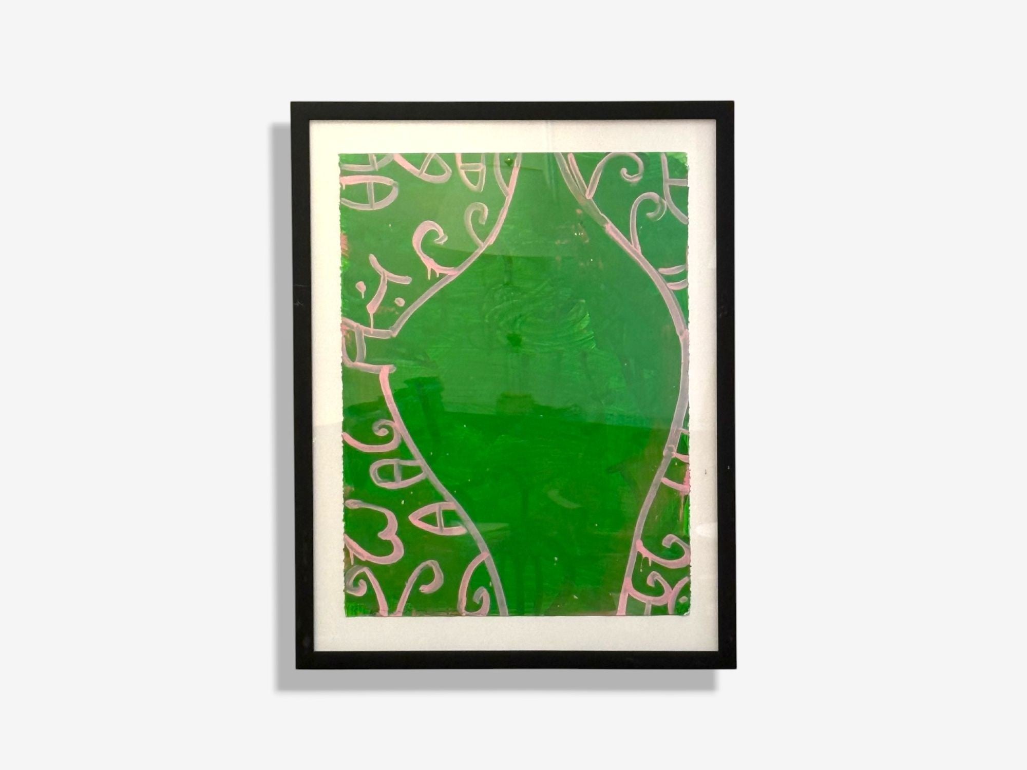 Gary Komarin, Contemporary, Green and Pink 'Vessel' Painting, American, 21st C.