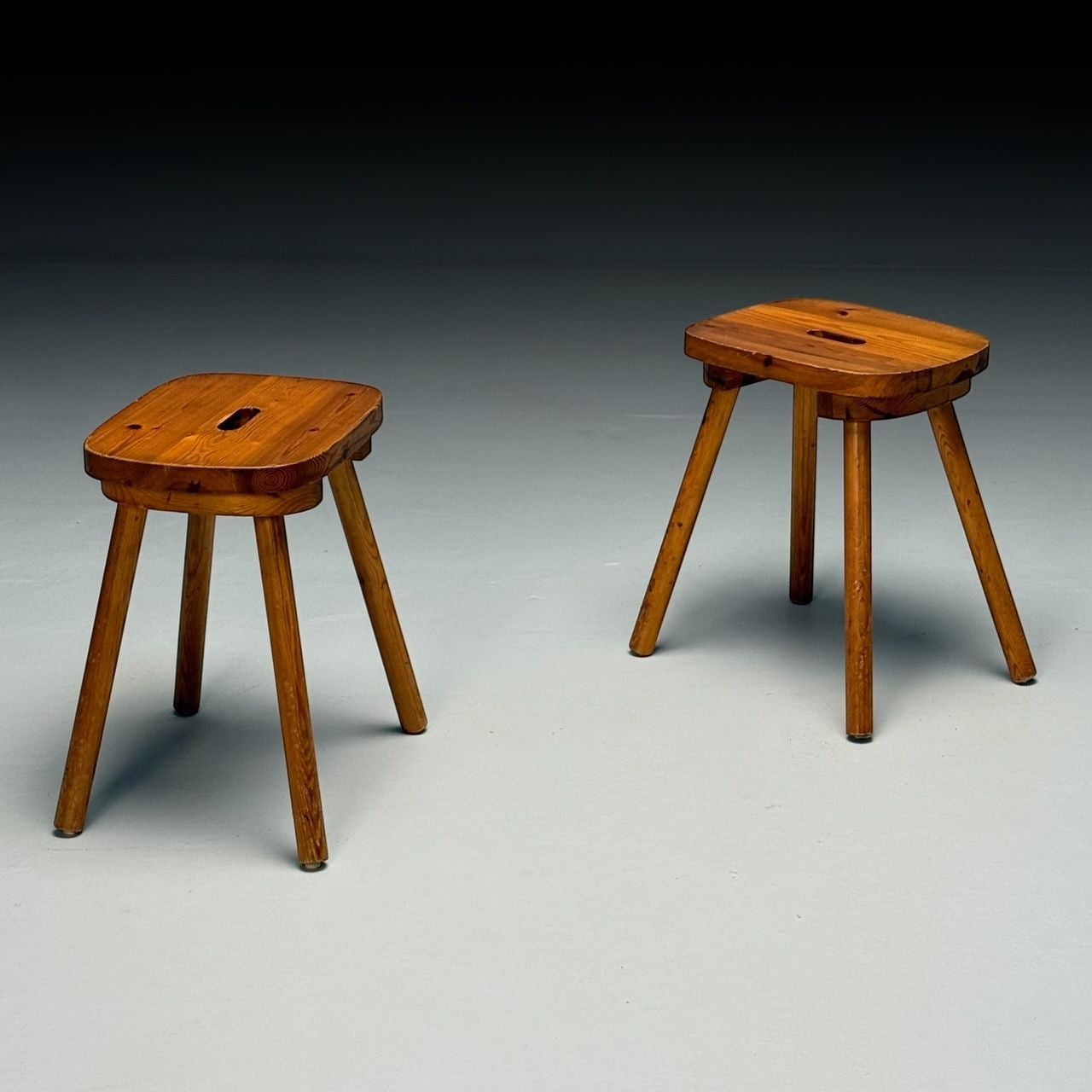 Swedish Mid-Century Modern, Occasional Stools, Pine, Sweden, 1970s