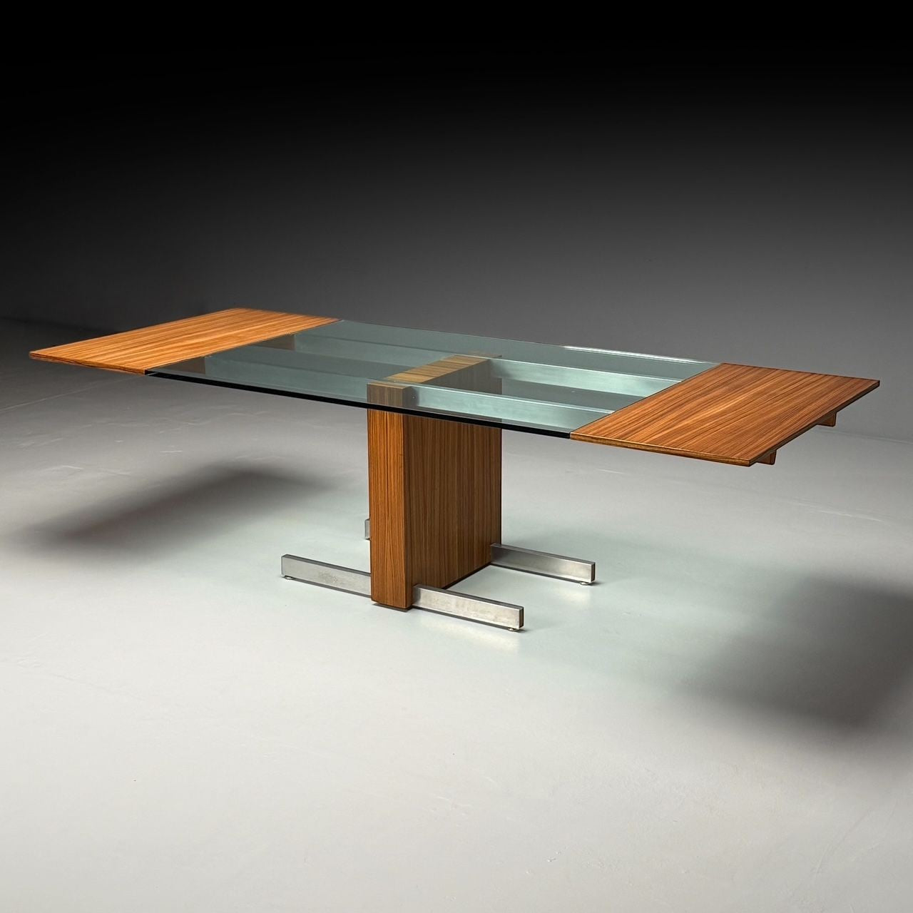 Vladimir Kagan, Mid-Century Modern, Dining Table, Zebrawood, Glass, USA, 1967